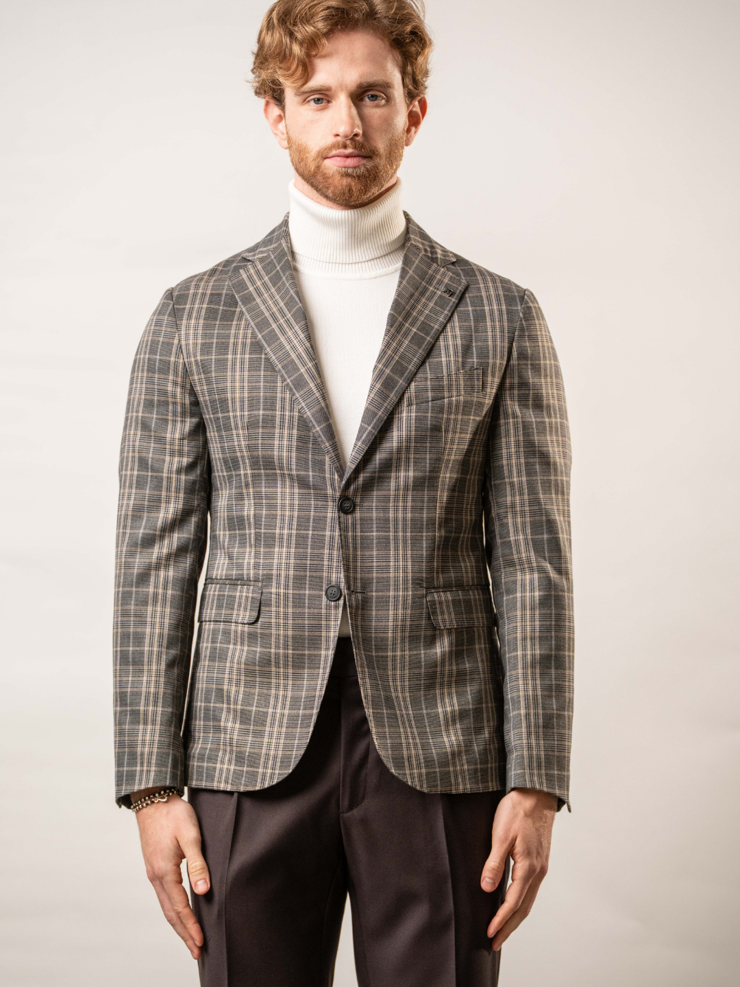 Giacca check beige - Karl Mommoo