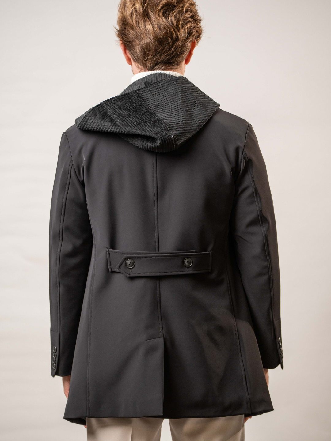 Cappotto in nylon con riporti in velluto - Karl Mommoo