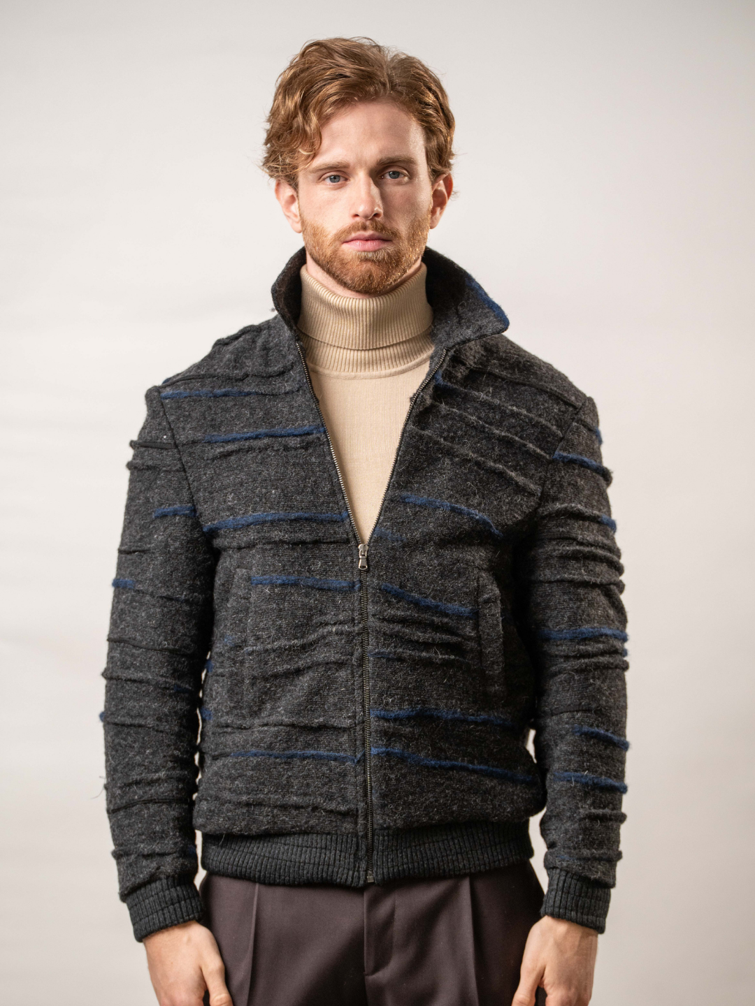 Giubbino effetto vissuto in misto lana – Karl Mommoo