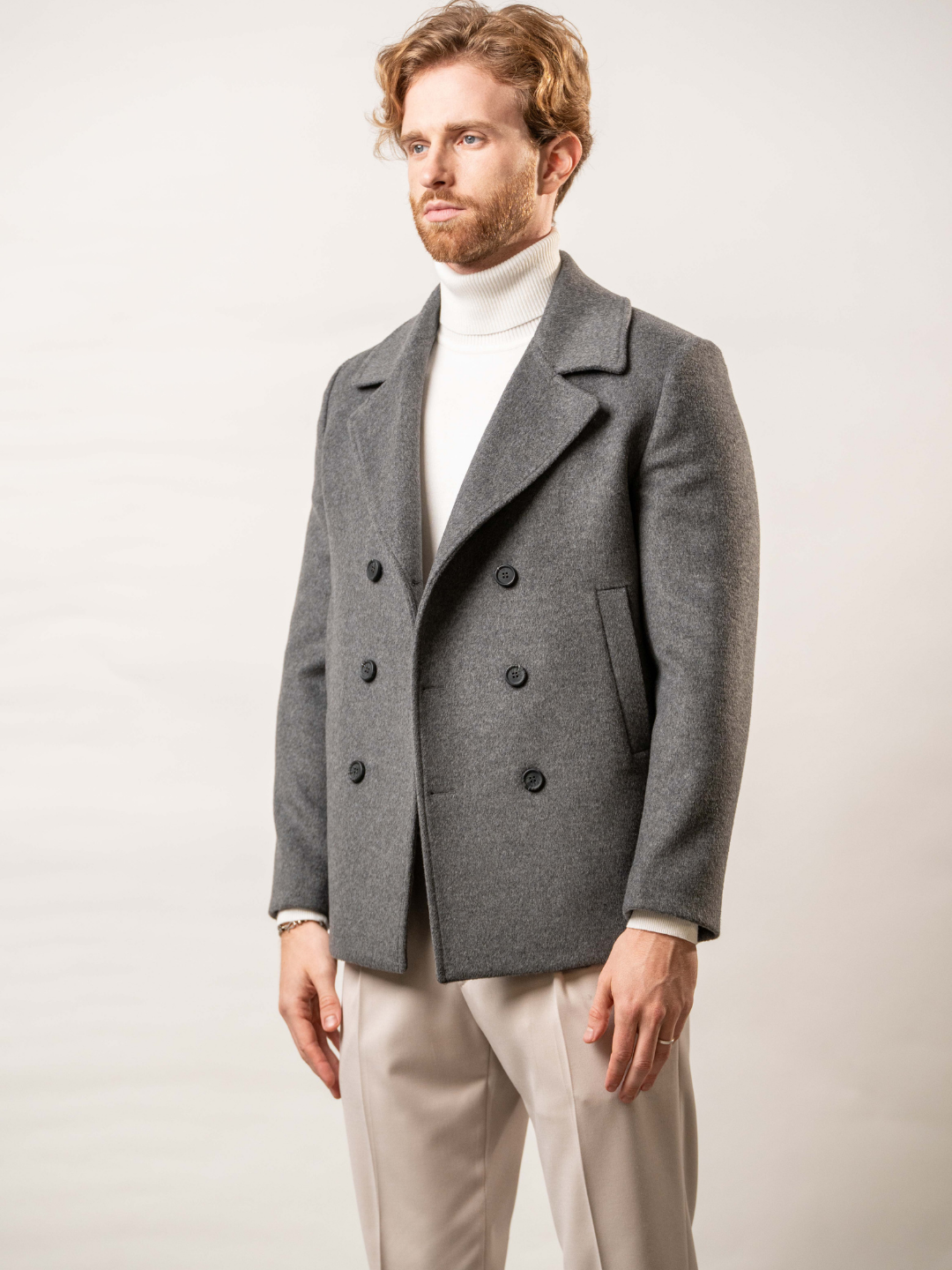 Cappotto picot doppiopetto in misto lana – Karl Mommoo