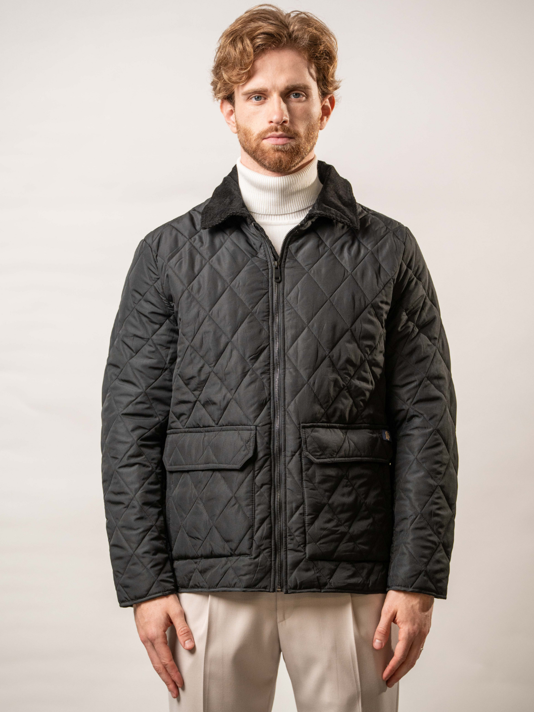 Giacca trapuntata con collo in velluto – Karl Mommoo