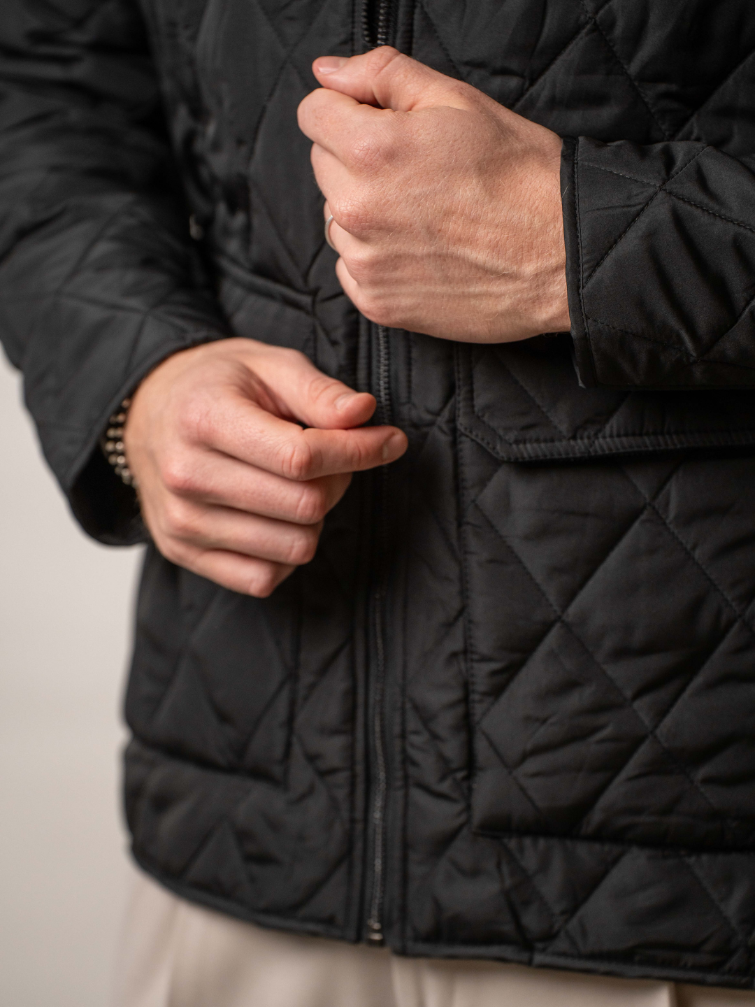 Giacca trapuntata con collo in velluto – Karl Mommoo