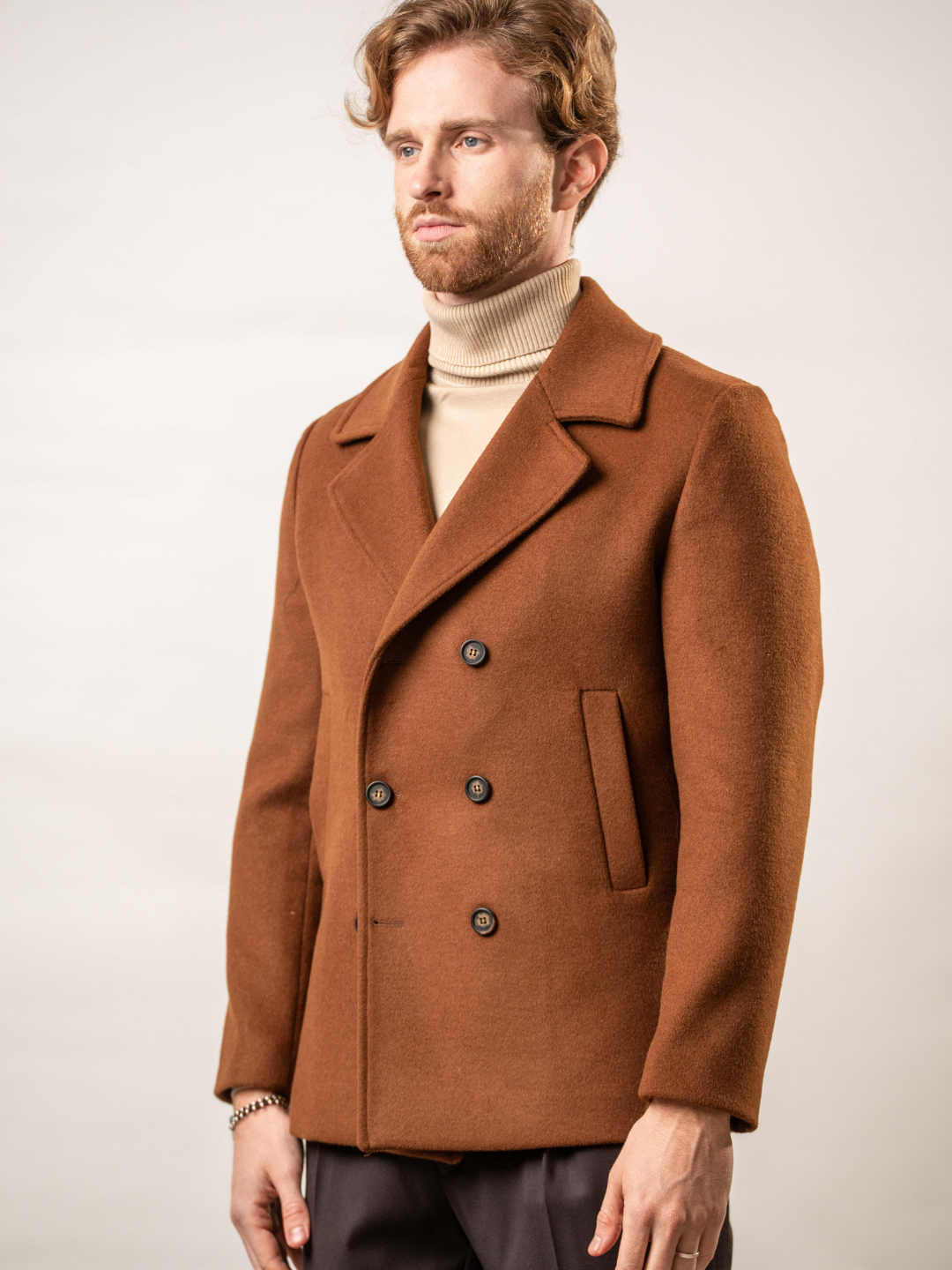Cappotto picot doppiopetto in misto lana – Karl Mommoo