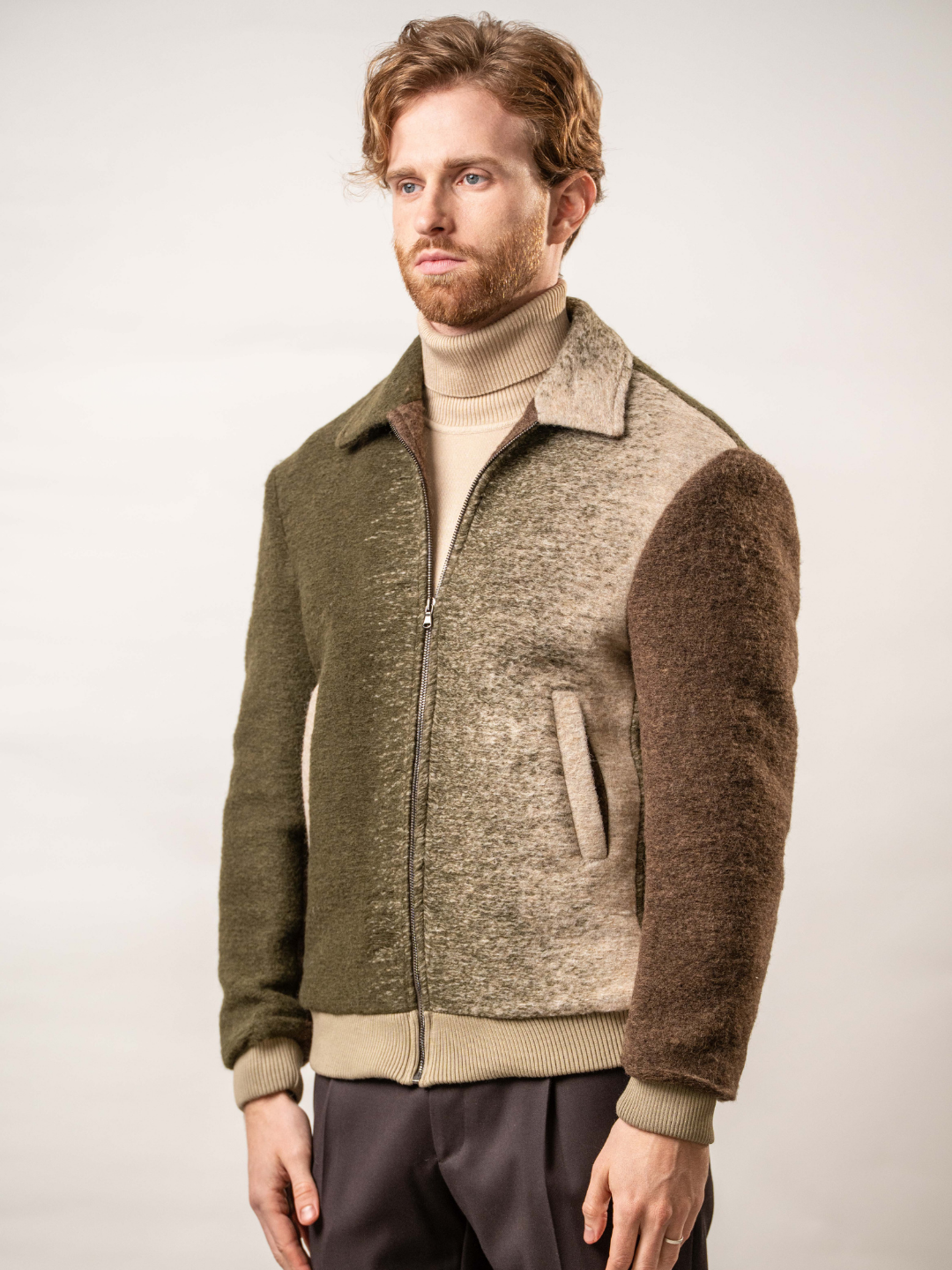 Giubbino bicolore in misto lana – Karl Mommoo