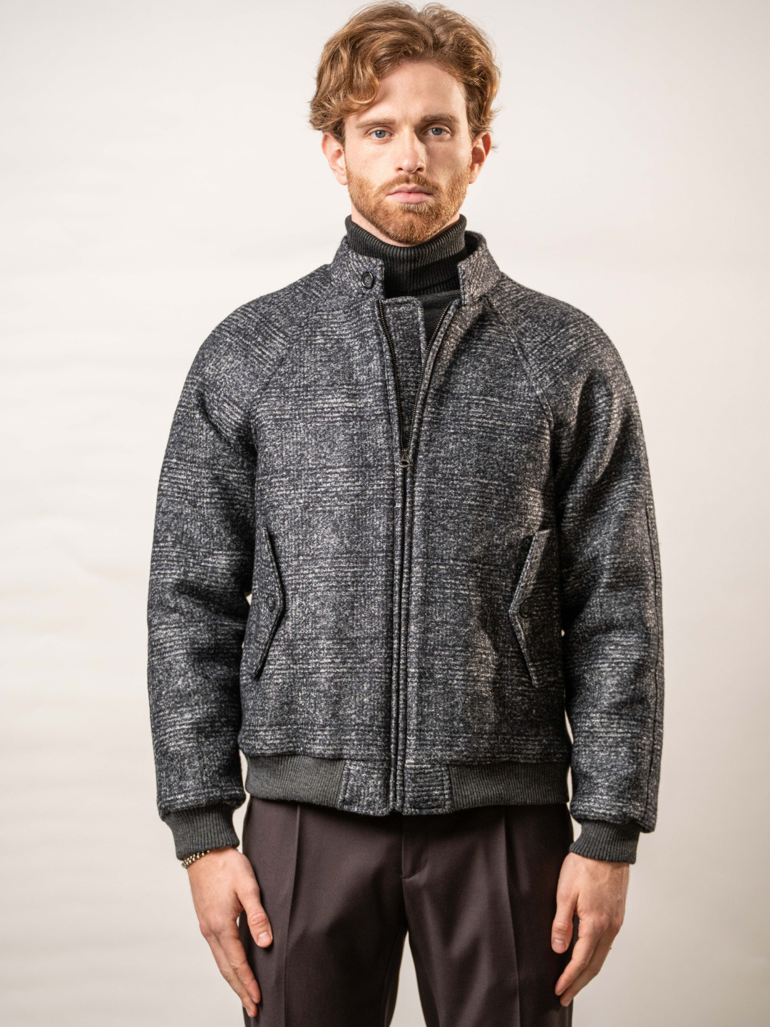 Giubbino in misto lana grigio – Karl Mommoo