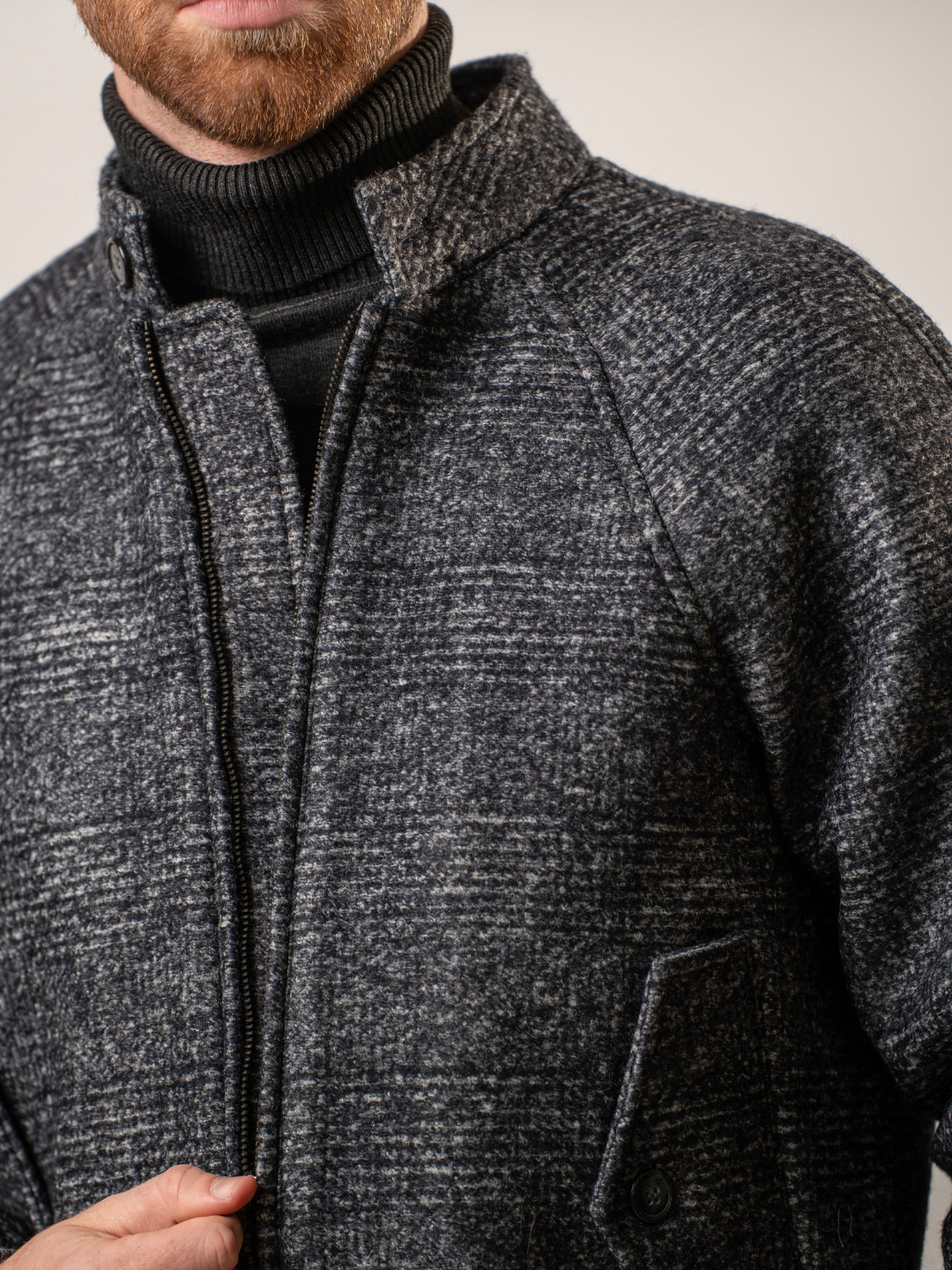 Giubbino in misto lana grigio – Karl Mommoo