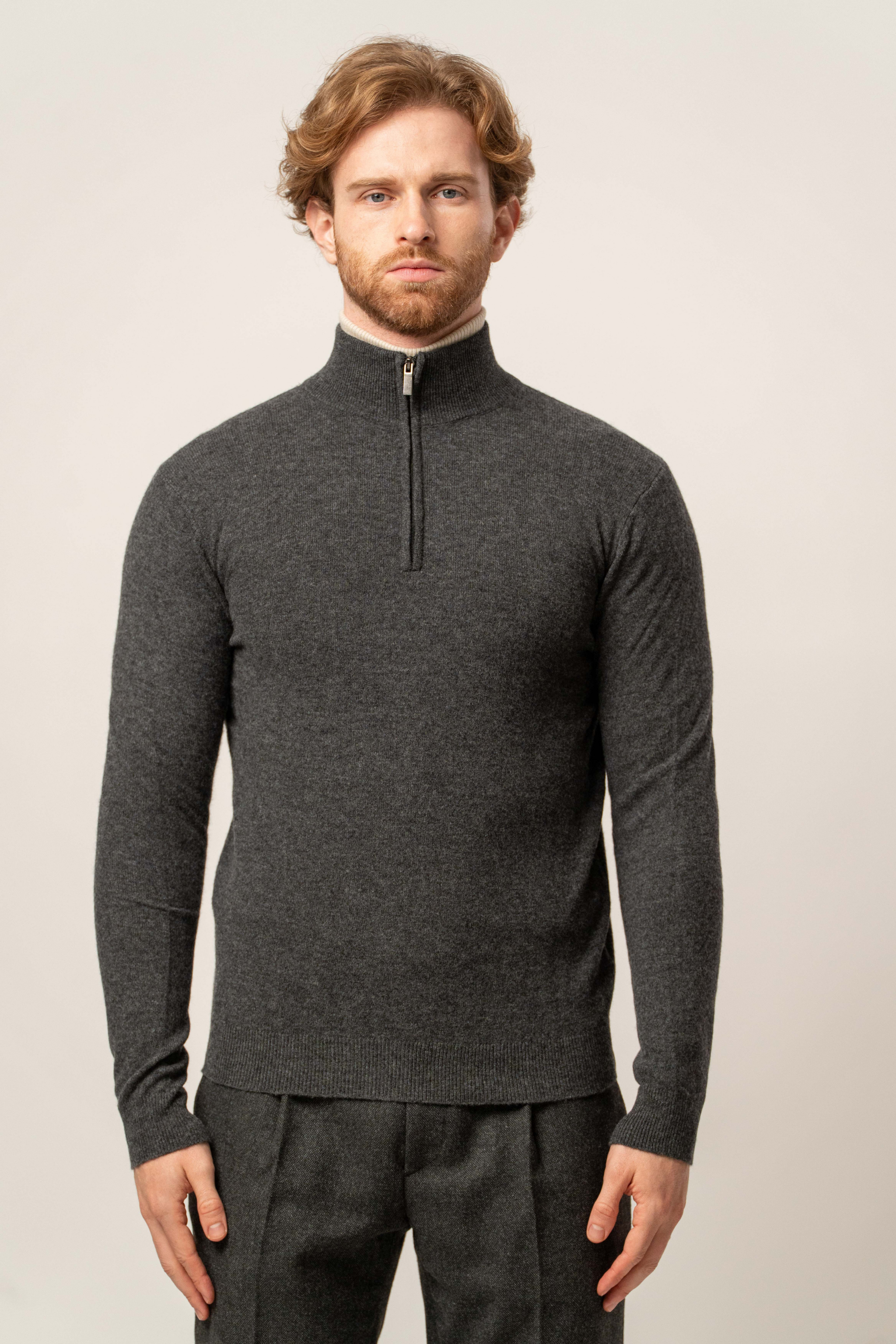 Maglia mezza zip 100% lana – Karl Mommoo