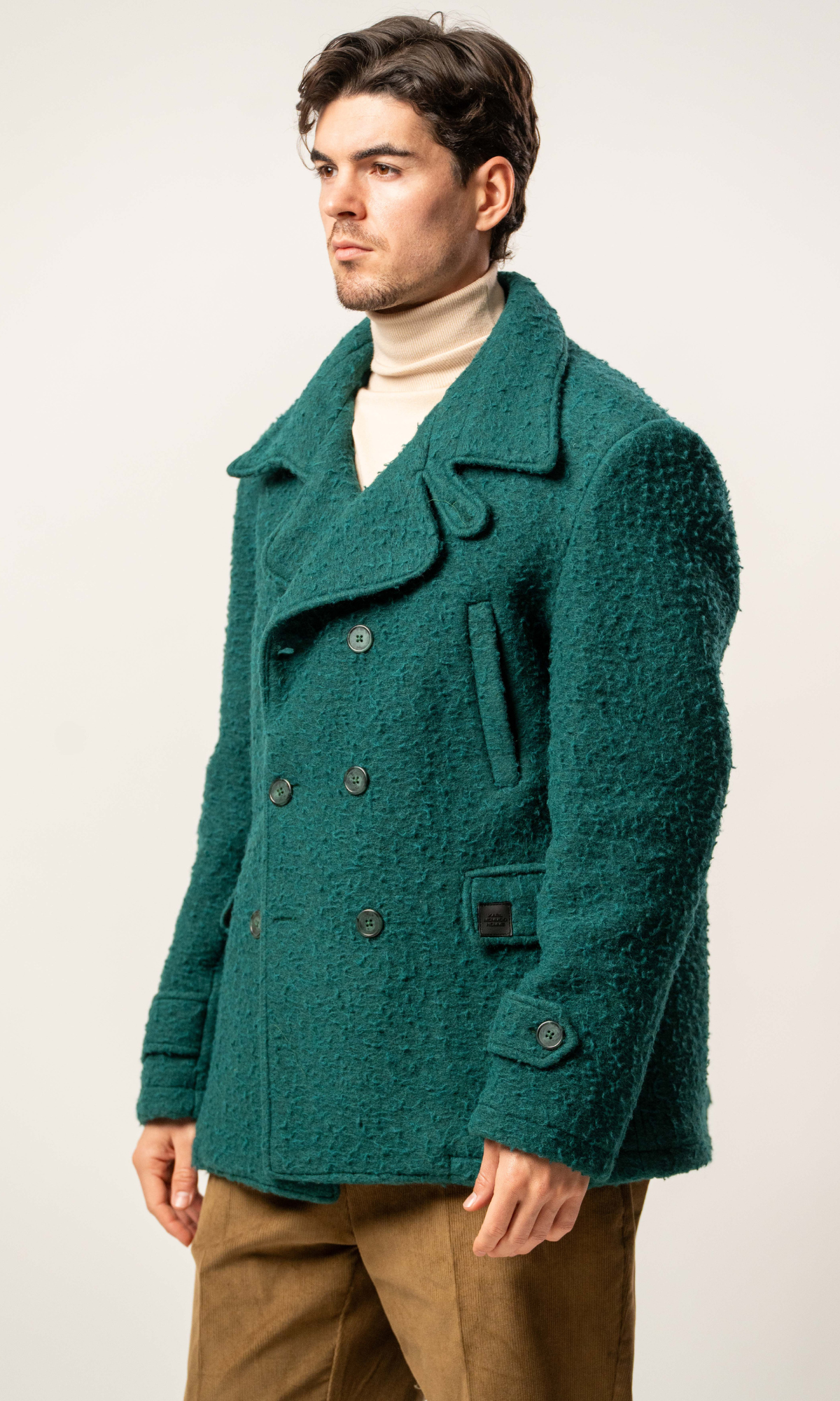 Cappotto doppiopetto in bouclé