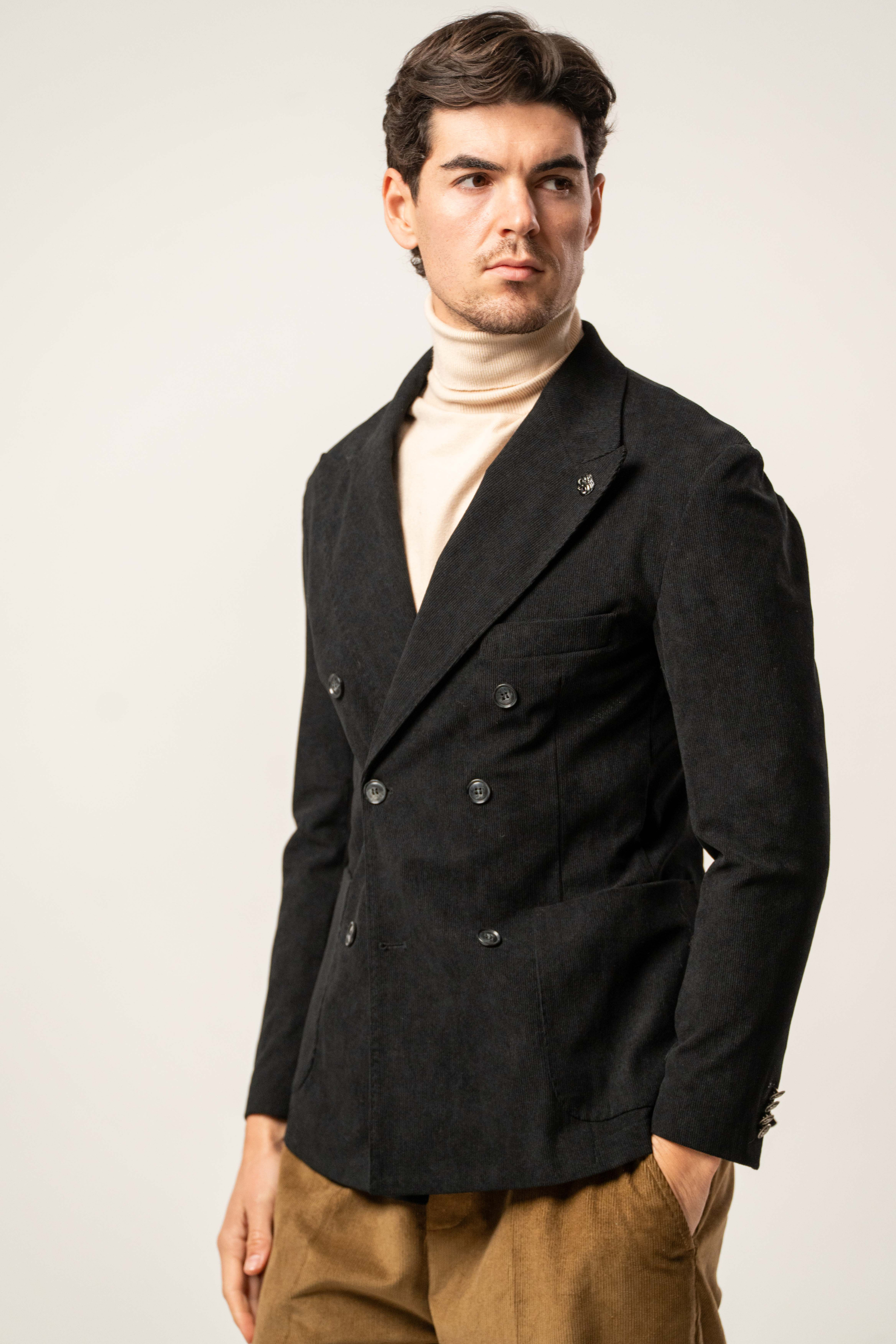 Giacca doppiopetto in velluto