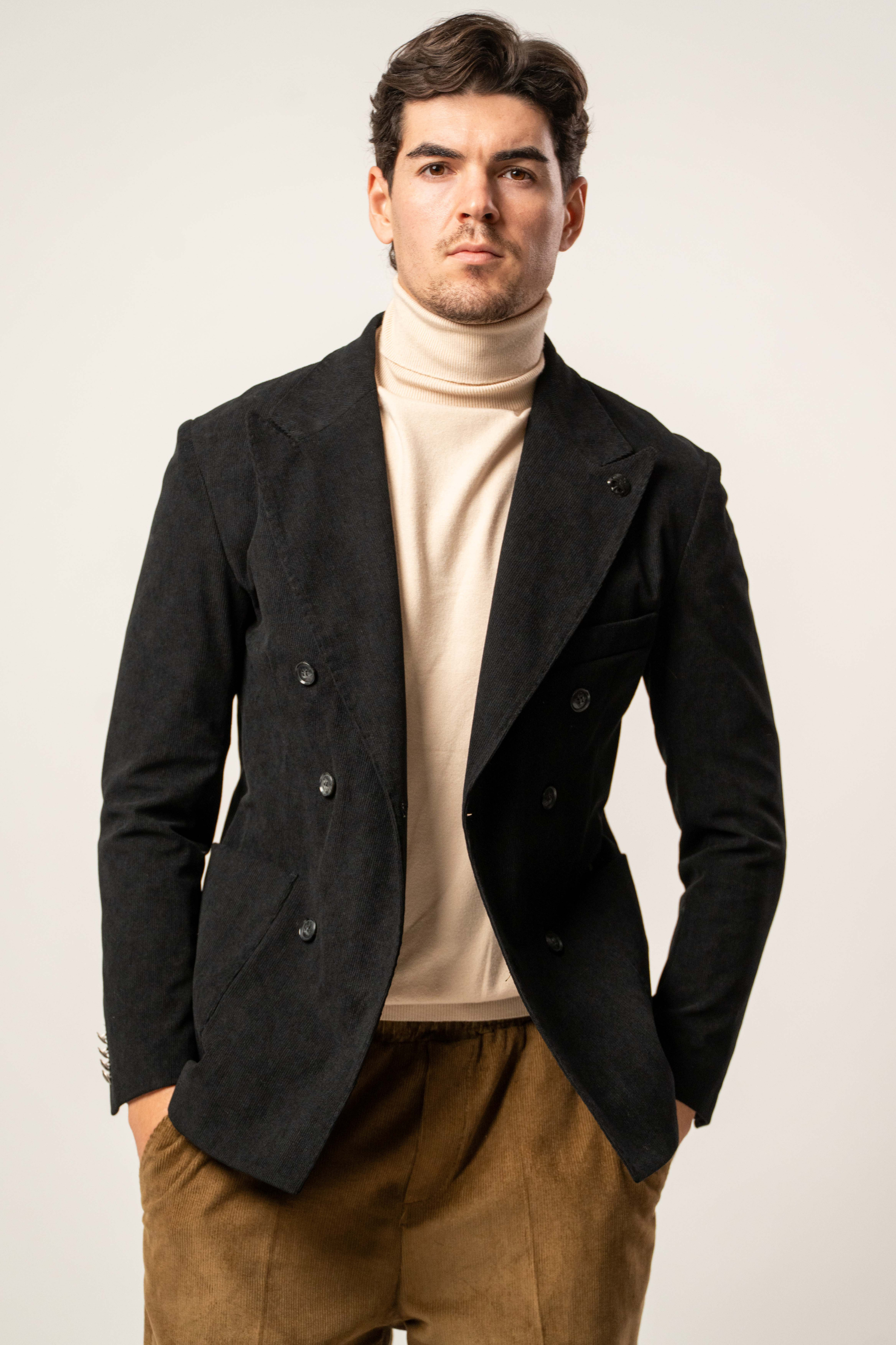 Giacca doppiopetto in velluto