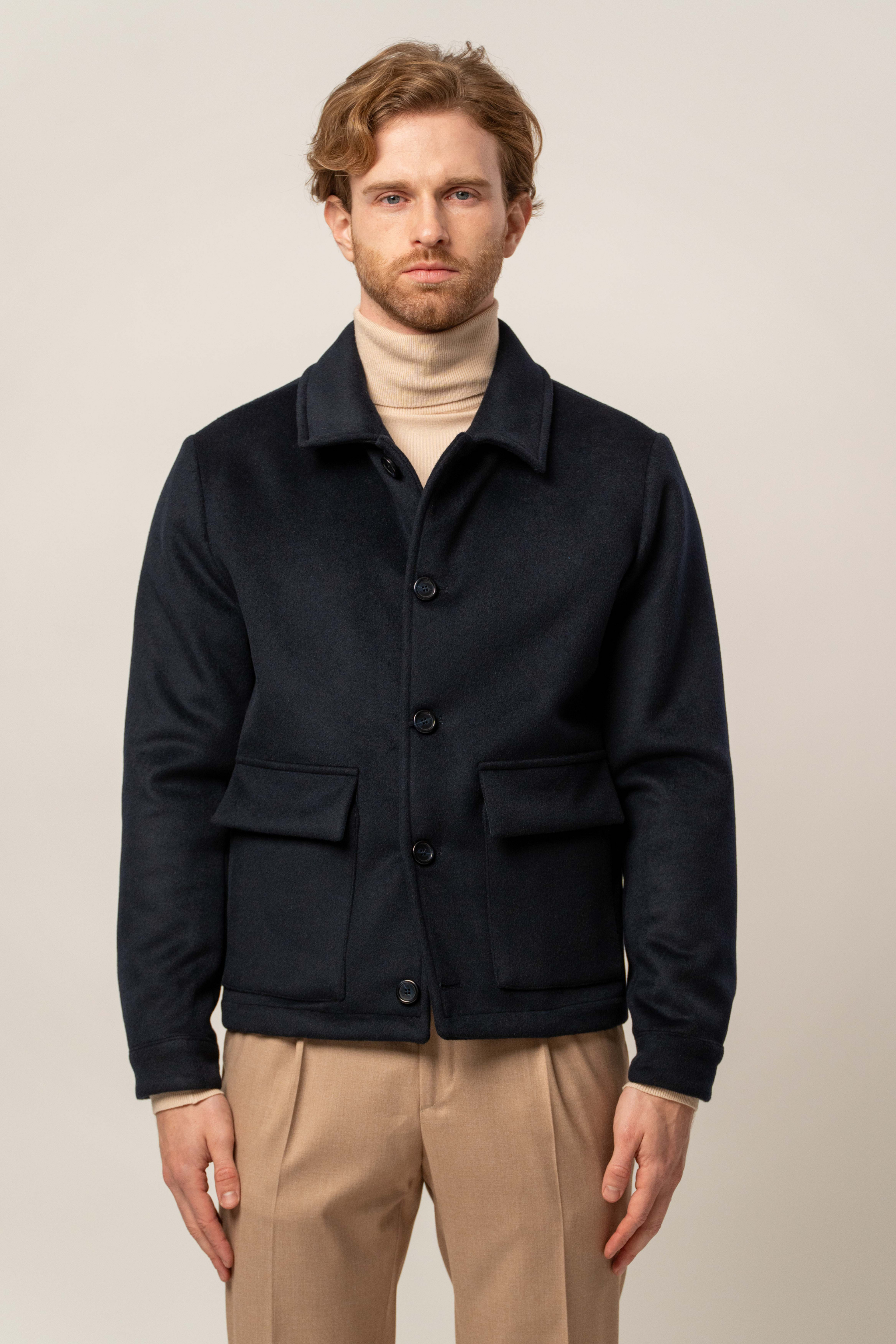 Giubbino tasconi in misto lana – Karl Mommoo