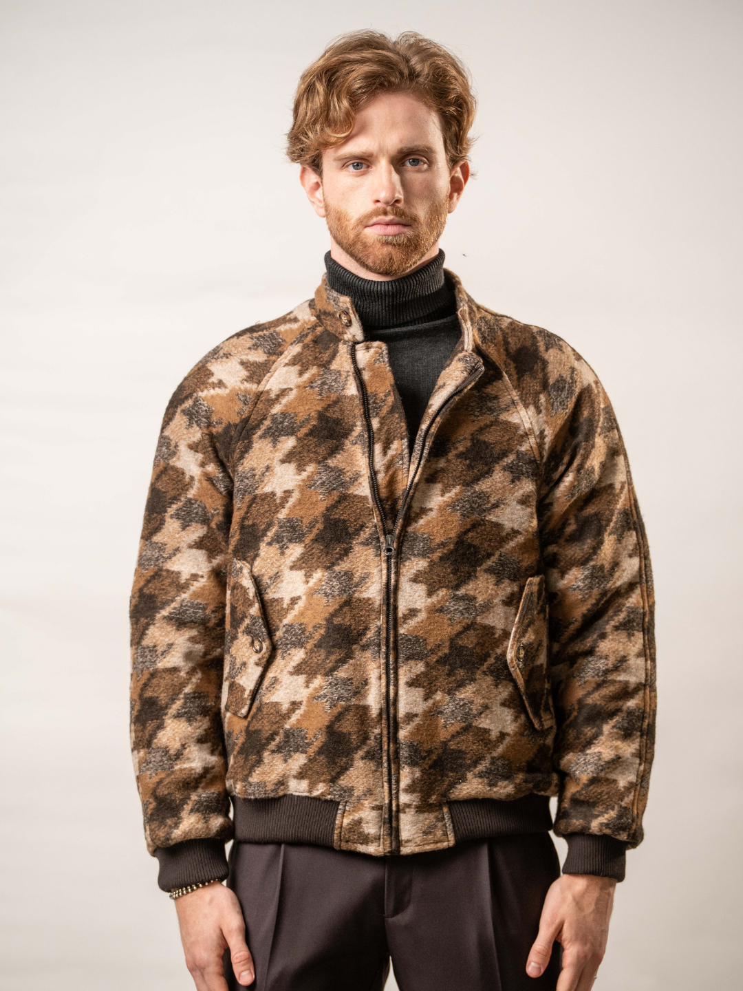 Giubbino pied de poule in misto lana – Karl Mommoo