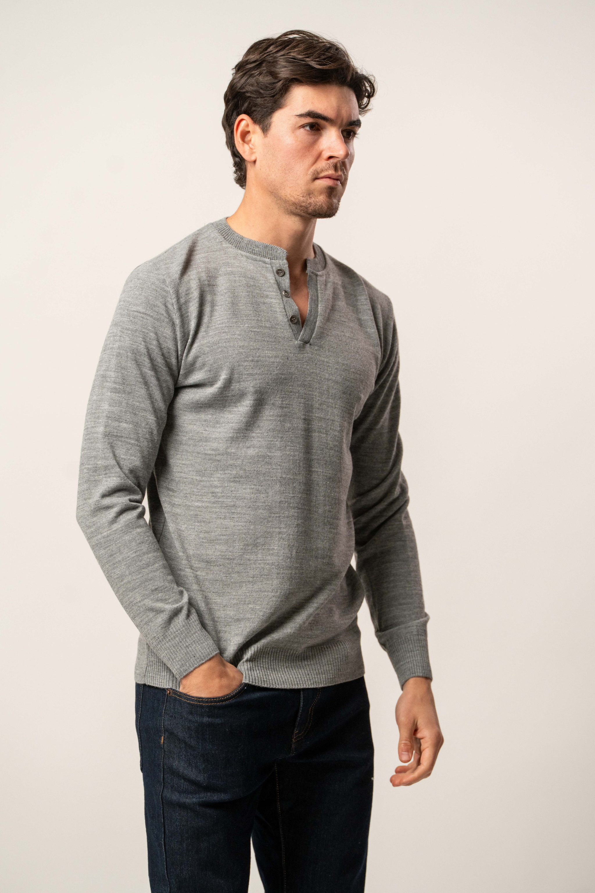 Maglia mezza zip con bottoni