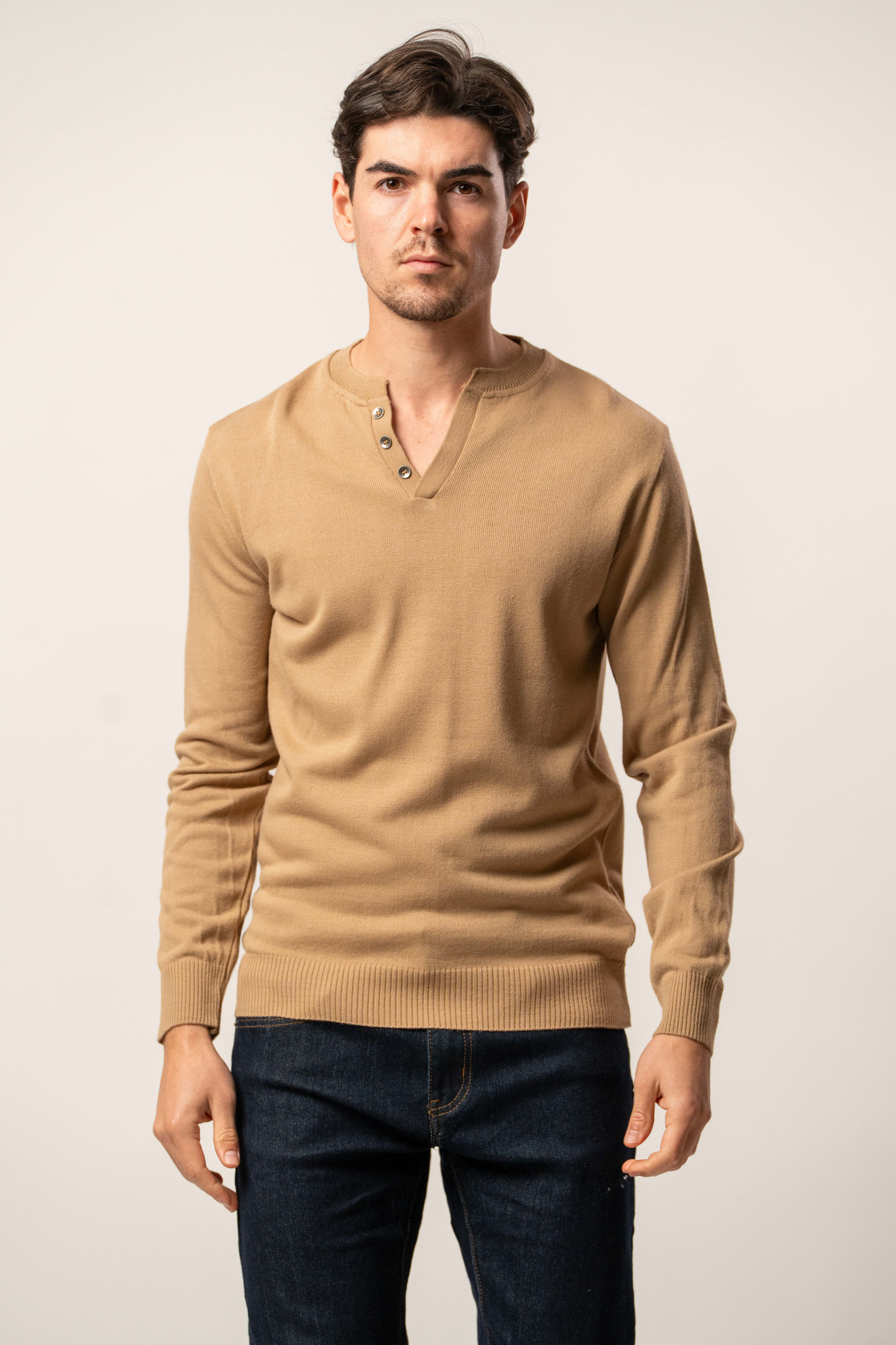 Maglia mezza zip con bottoni