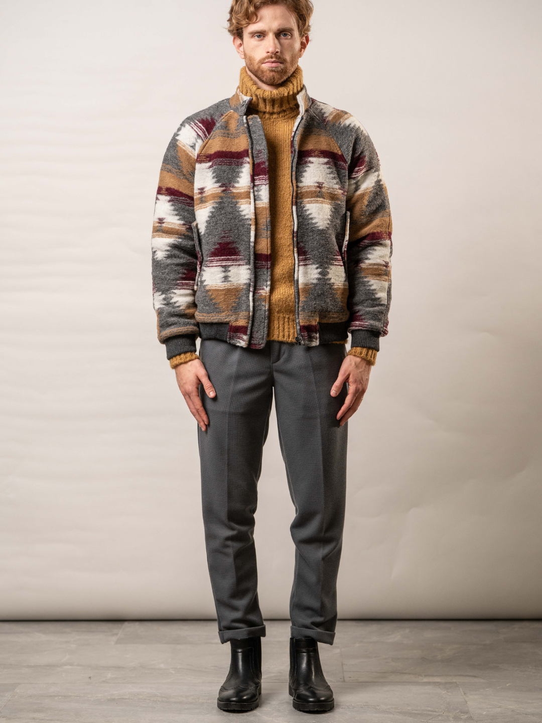 Giubbino fantasia in misto lana – Karl Mommoo