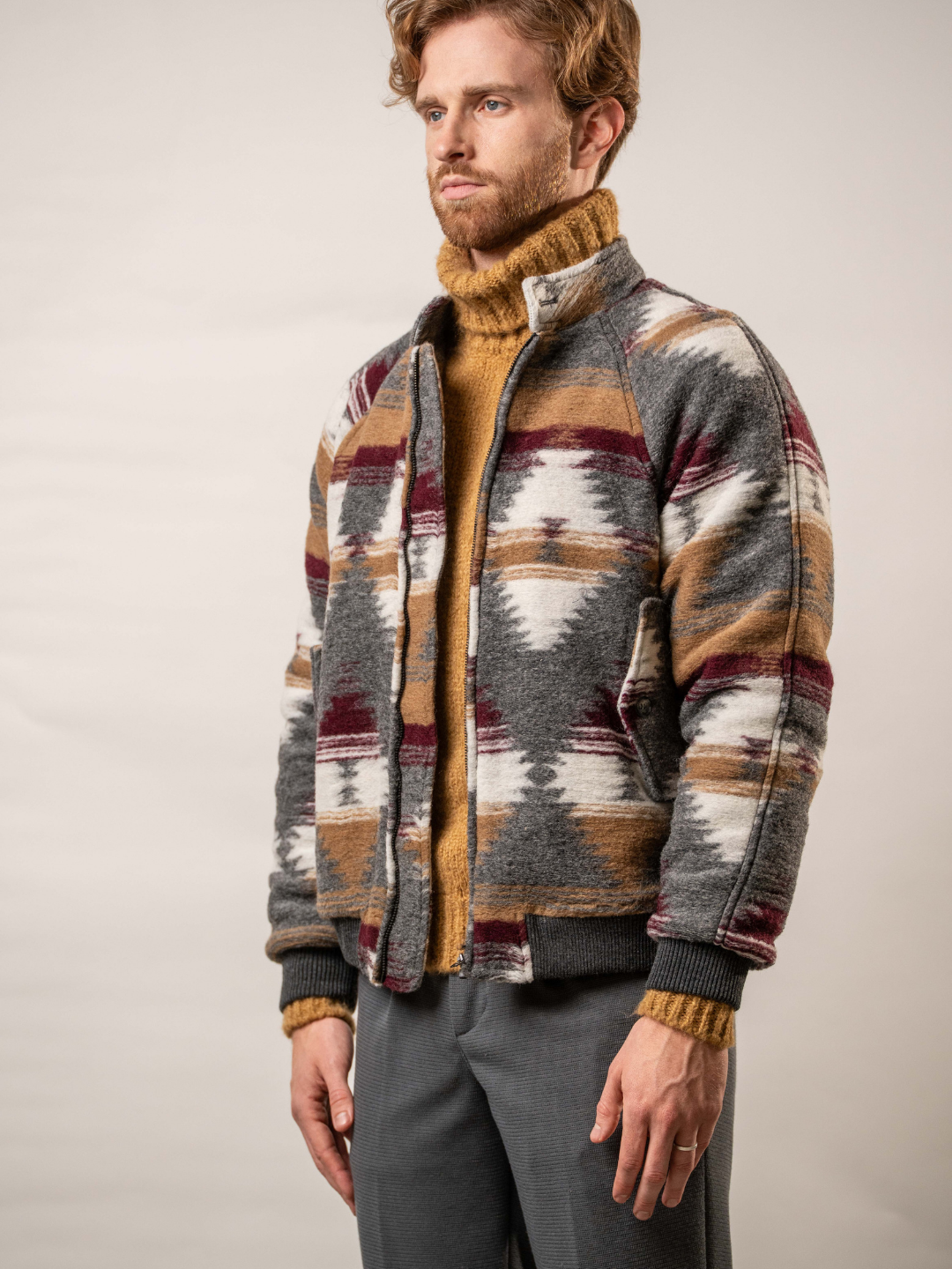 Giubbino fantasia in misto lana – Karl Mommoo