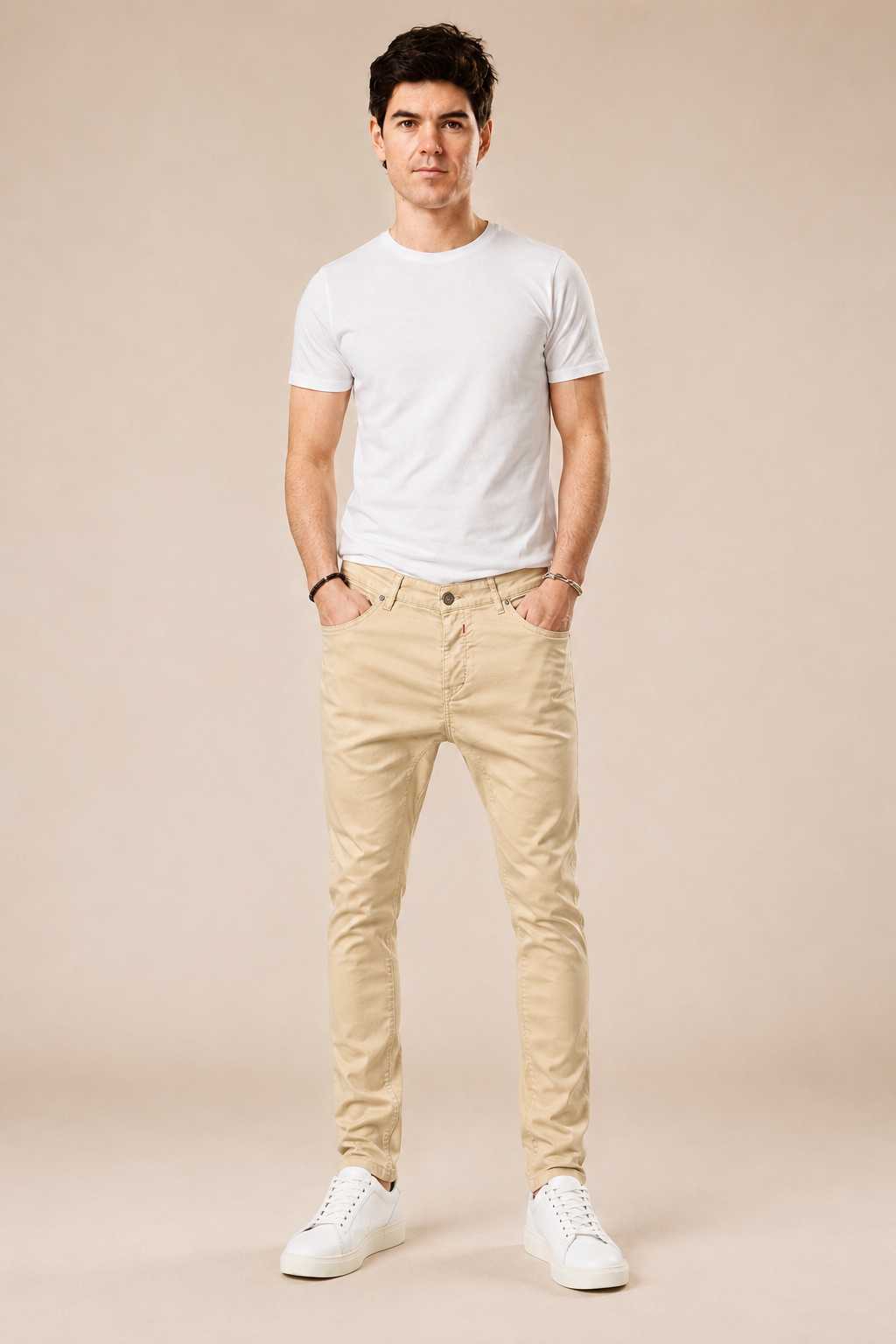 Pantalone cotone slim fit