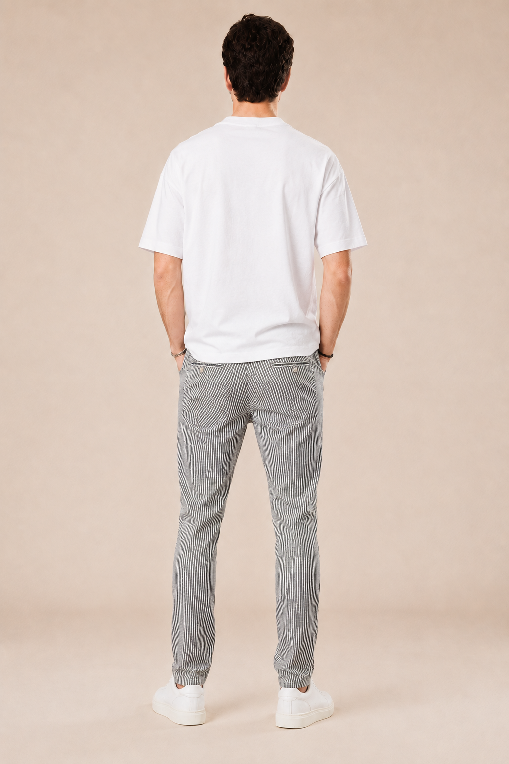Pantalone con laccio regular fit 100% Lino