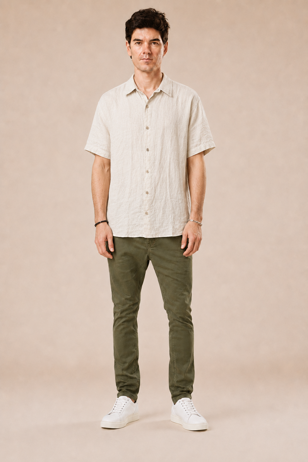 Camicia Lino corta 100% lino lavata