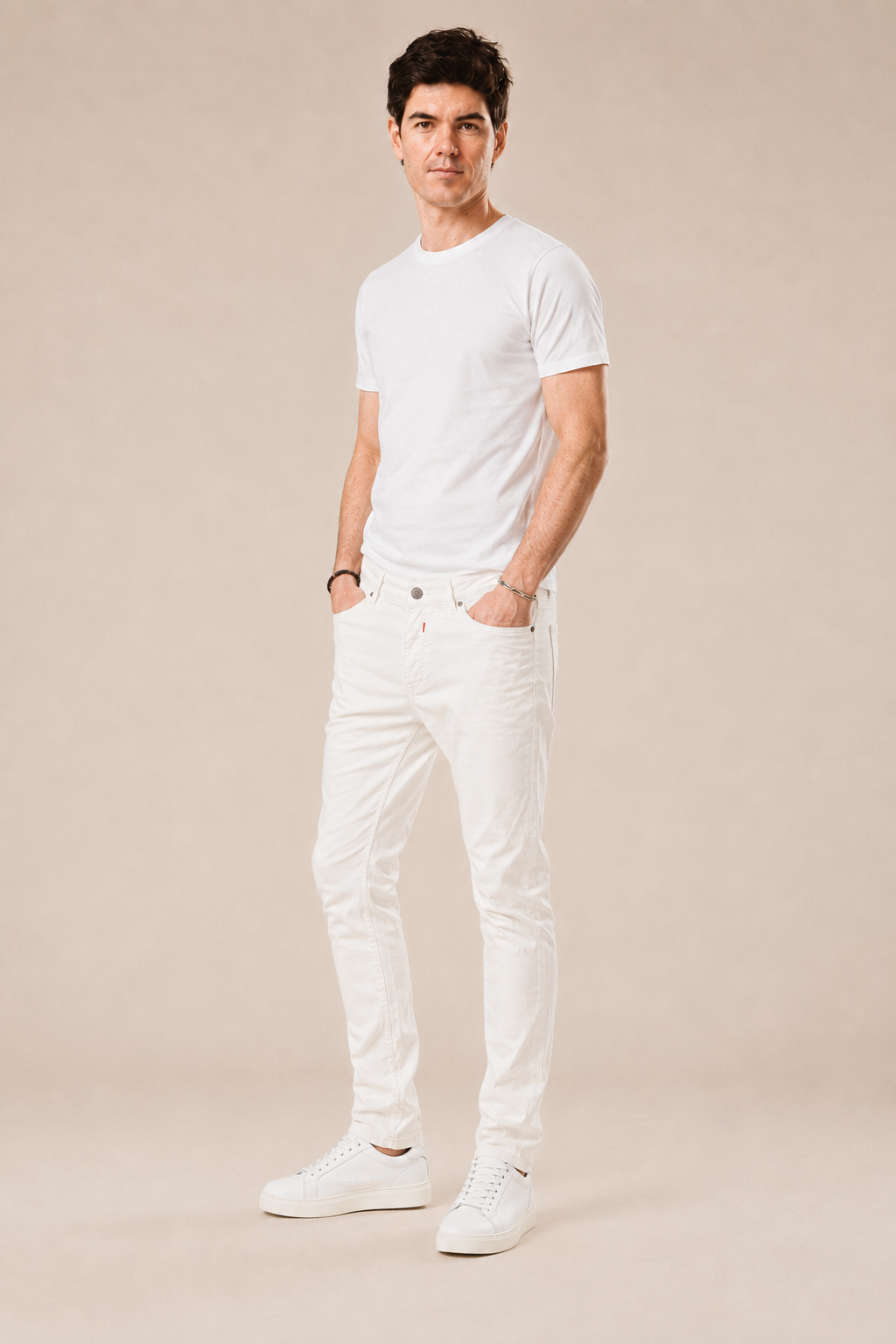 Pantalone cotone slim fit