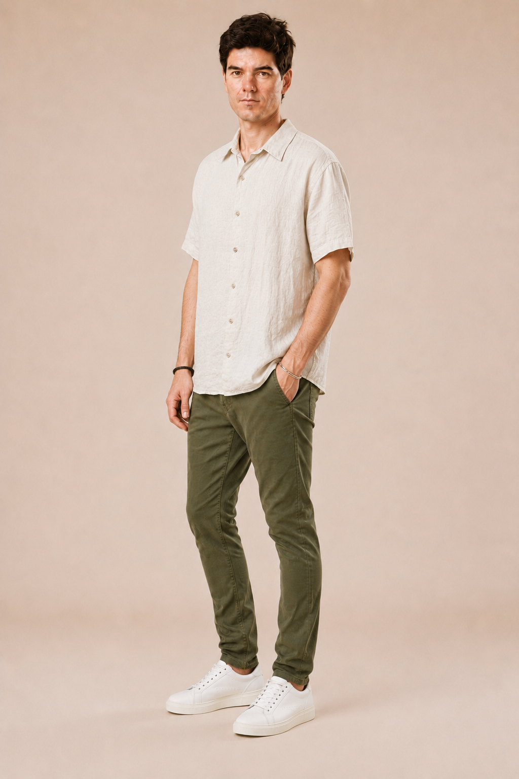 Camicia Lino corta 100% lino lavata