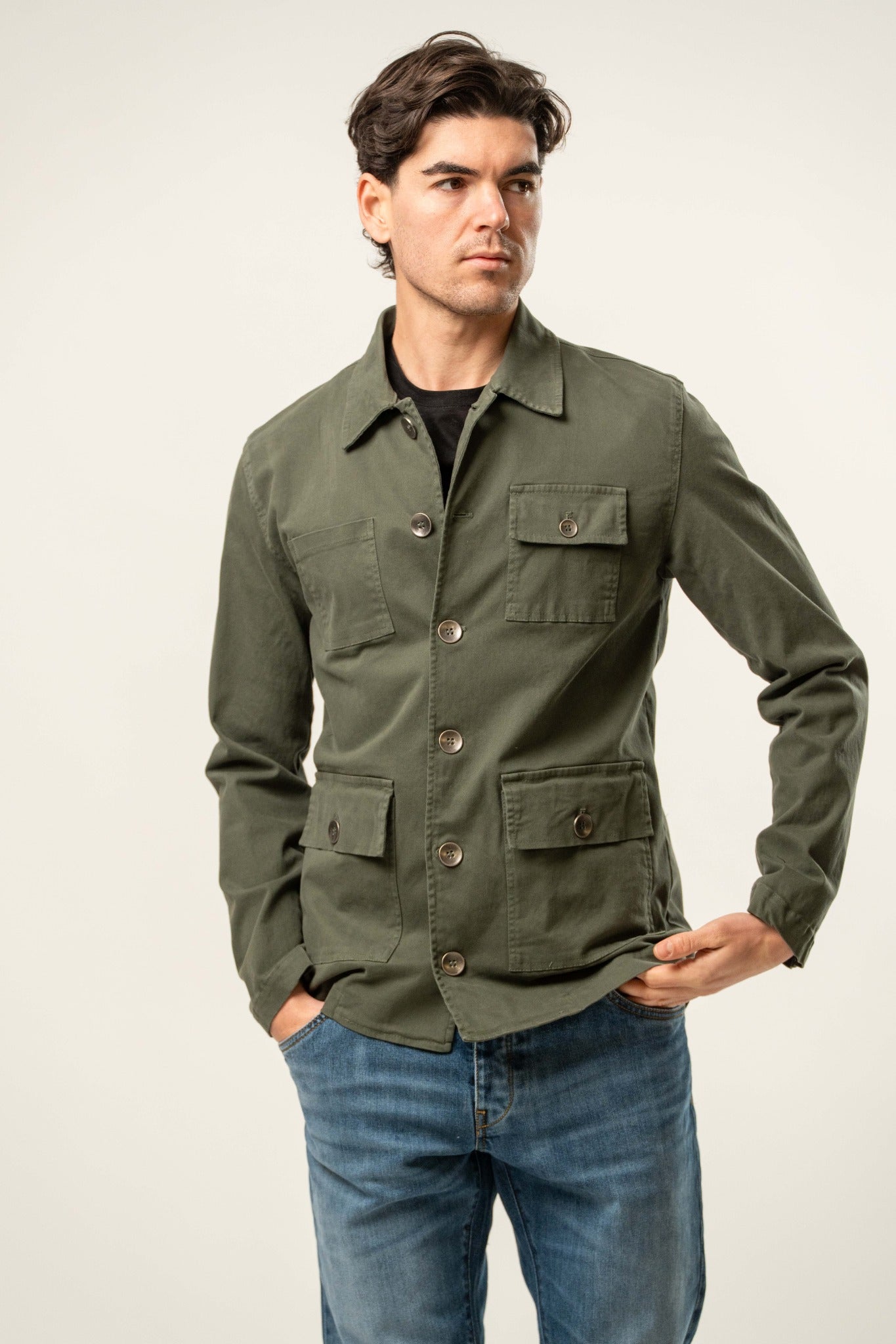Giacca uomo verde militare