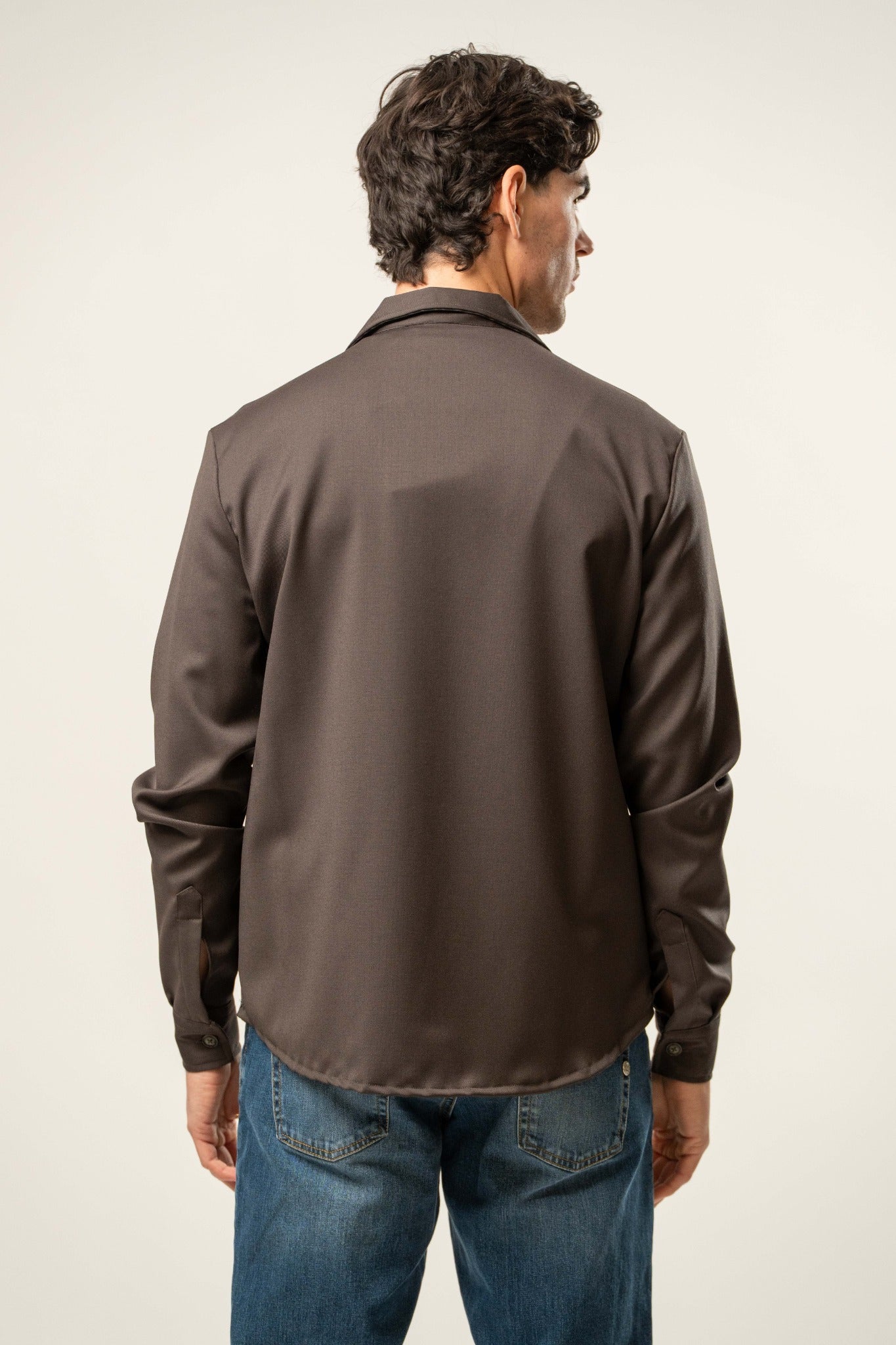 Giacca camicia uomo color testa di moro