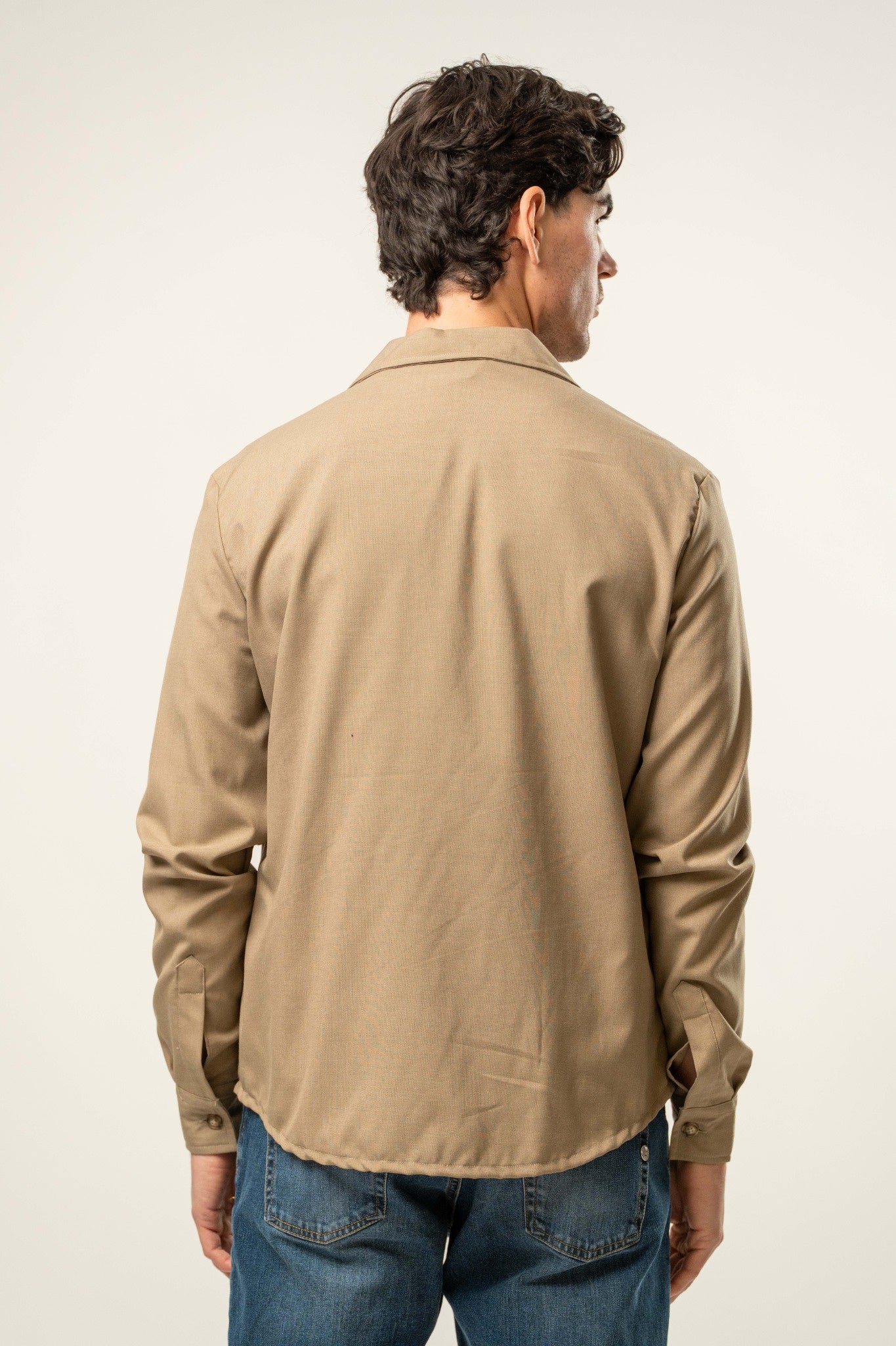 Giacca camicia uomo color sabbia