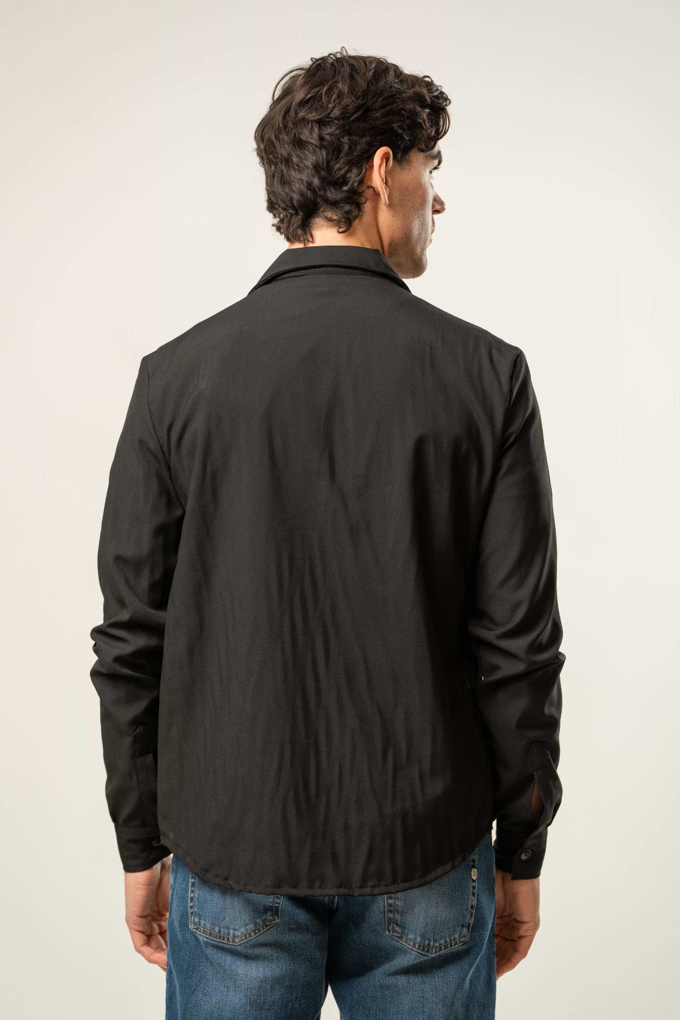 Giacca camicia uomo nera