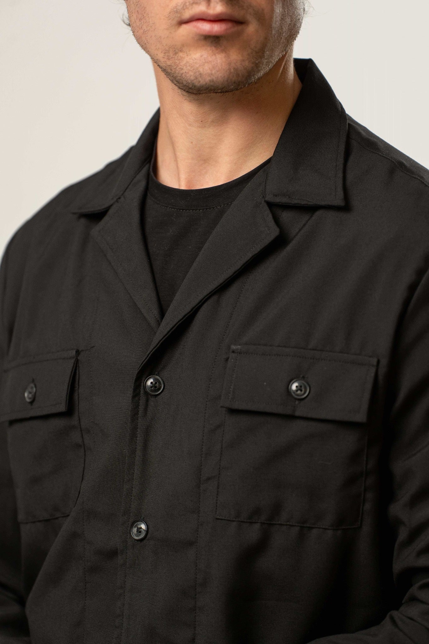 Giacca camicia uomo nera