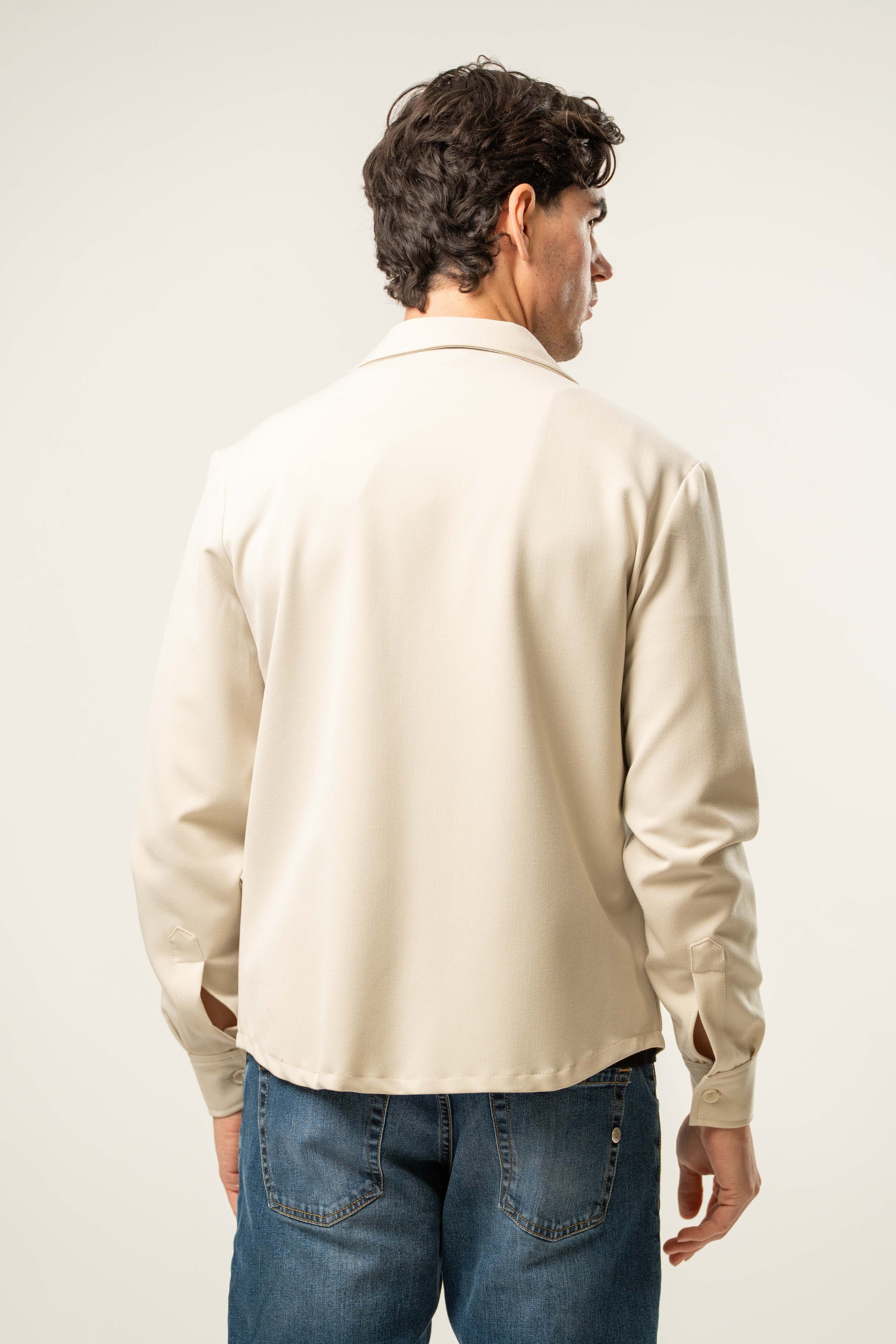 Giacca camicia uomo color panna