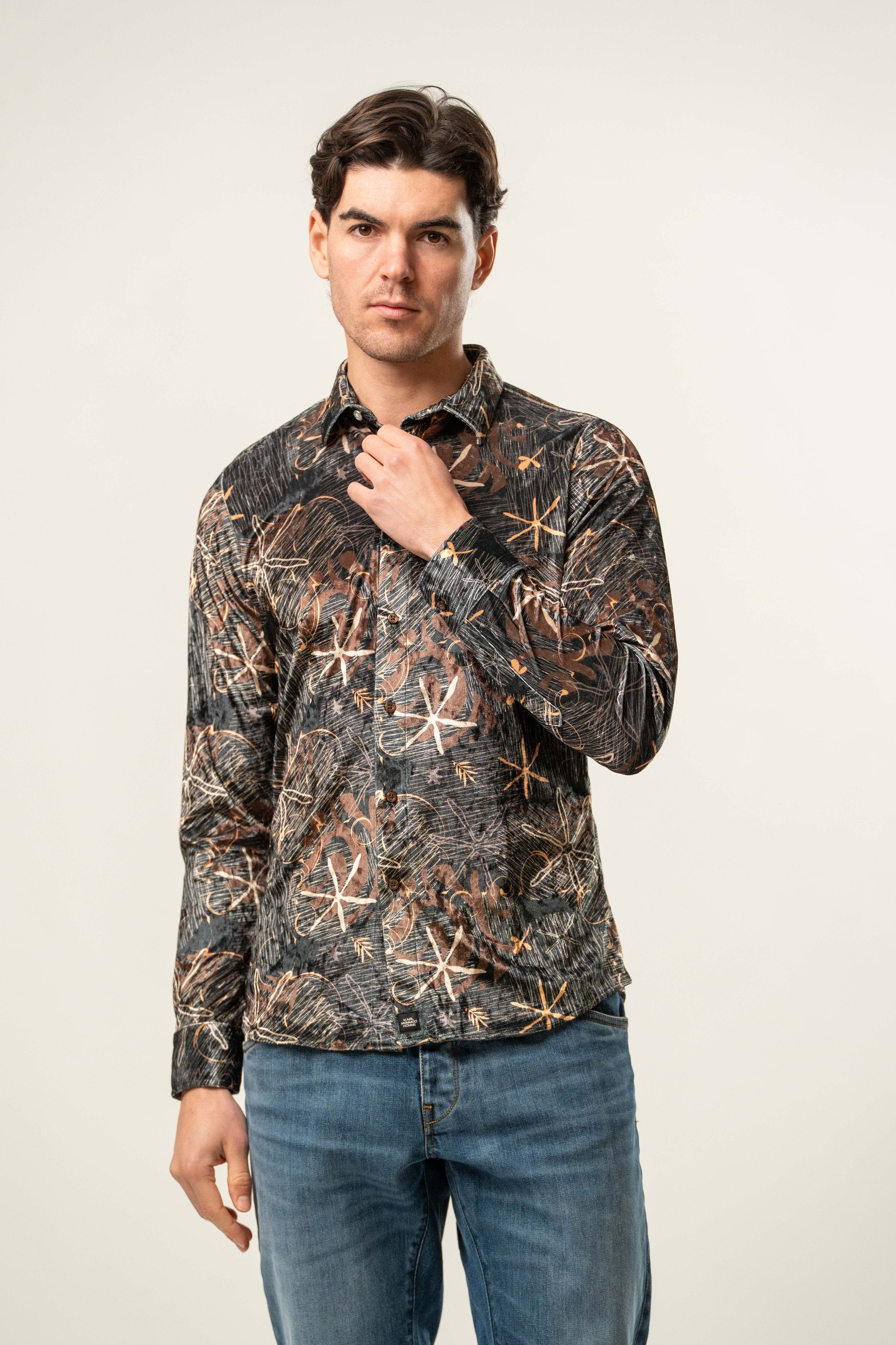 Camicia uomo fantasia astratta