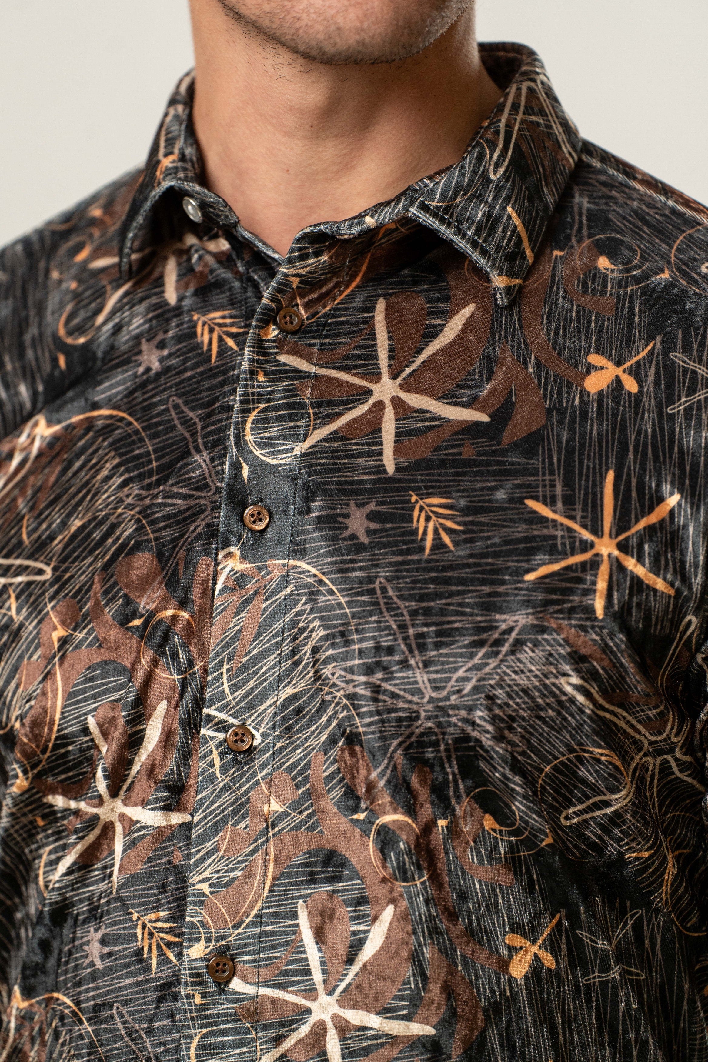 Camicia uomo fantasia astratta