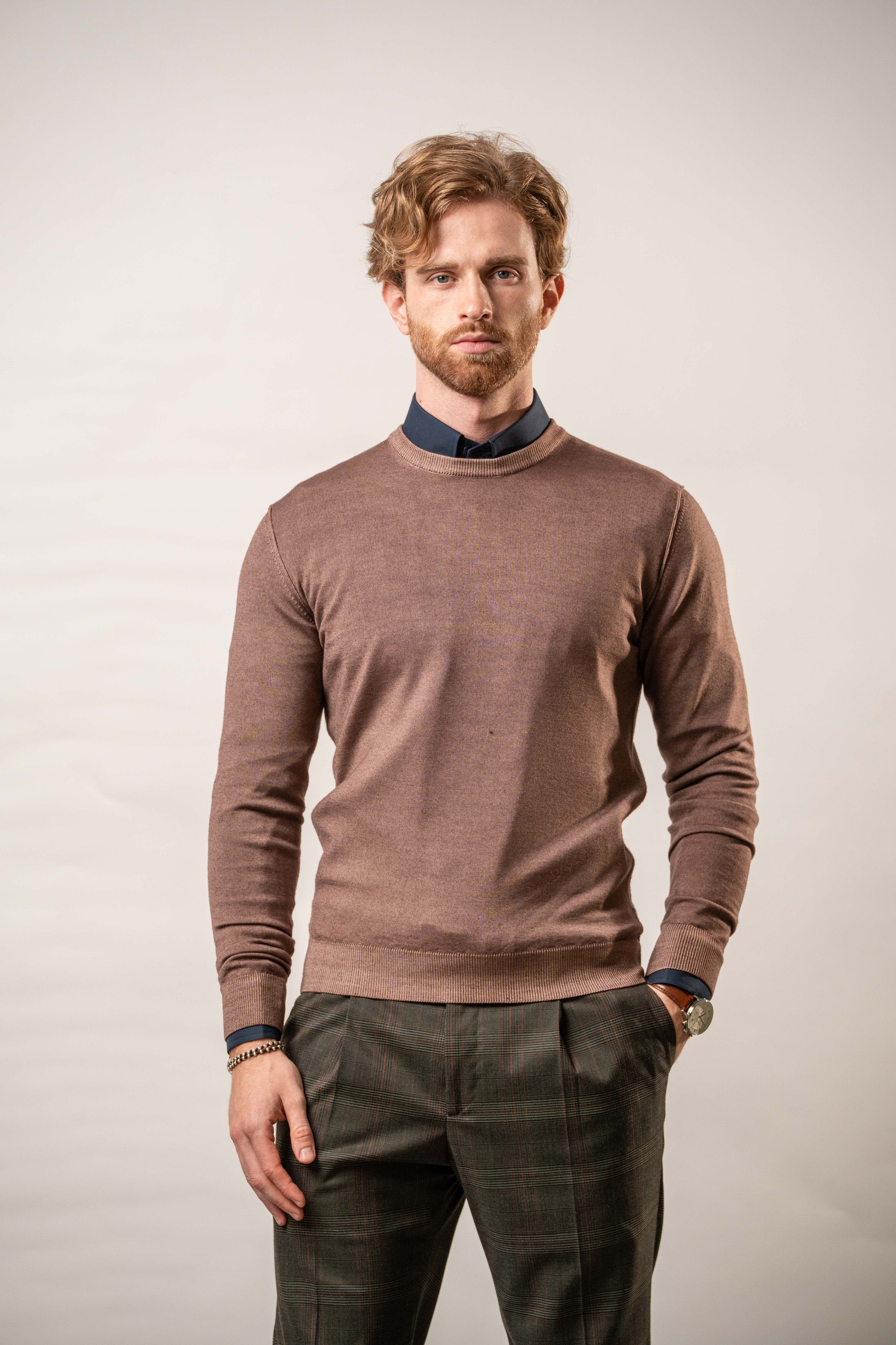 Maglia girocollo in 100% lana merino – Karl Mommoo