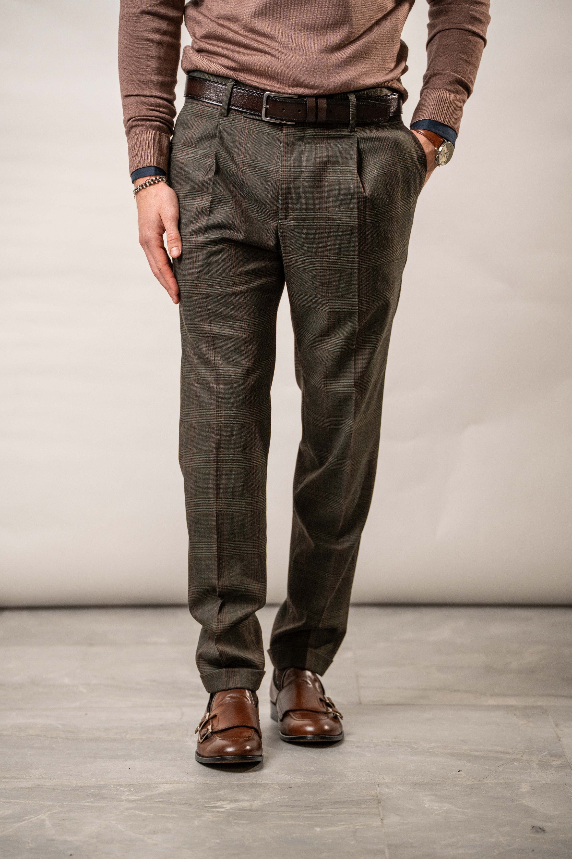 Pantalone a quadri in misto lana – Karl Mommoo