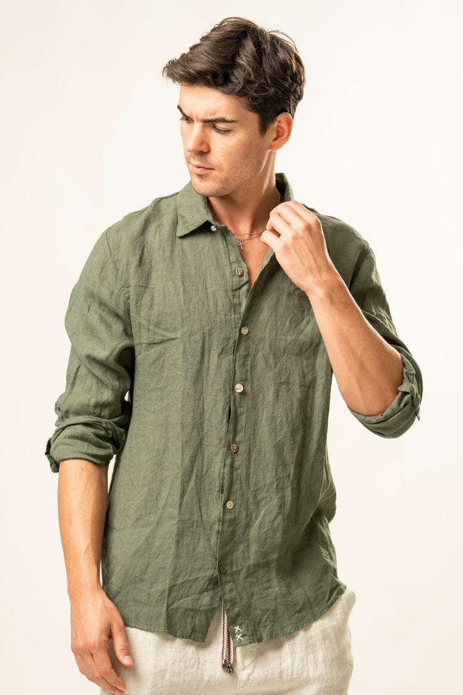 Camicia manica lunga 100% Lino