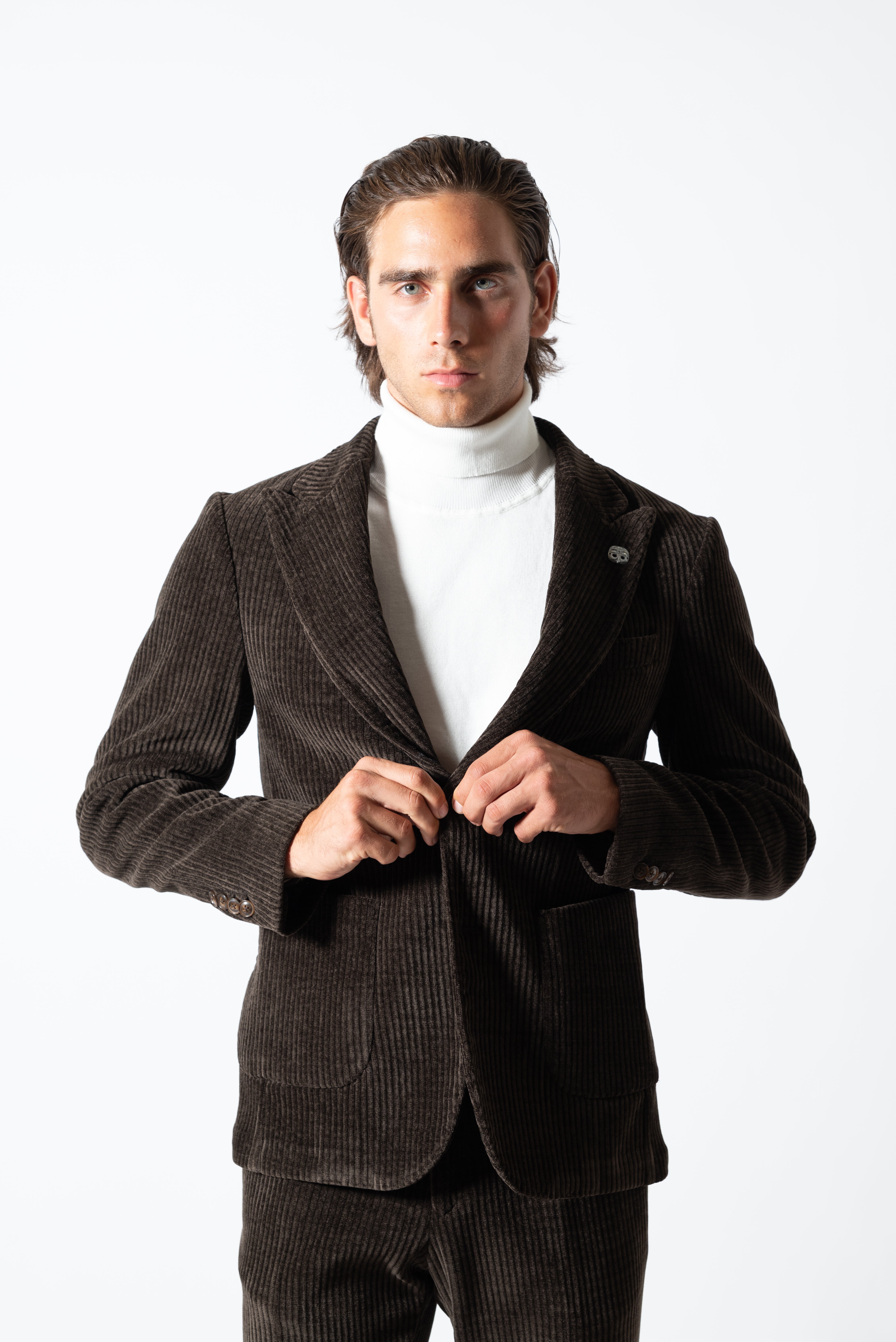 Abito in velluto MARRONE – Karl Mommoo