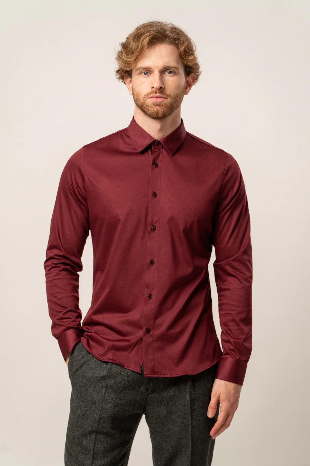 Camicia modal Bordeaux – Karl Mommoo