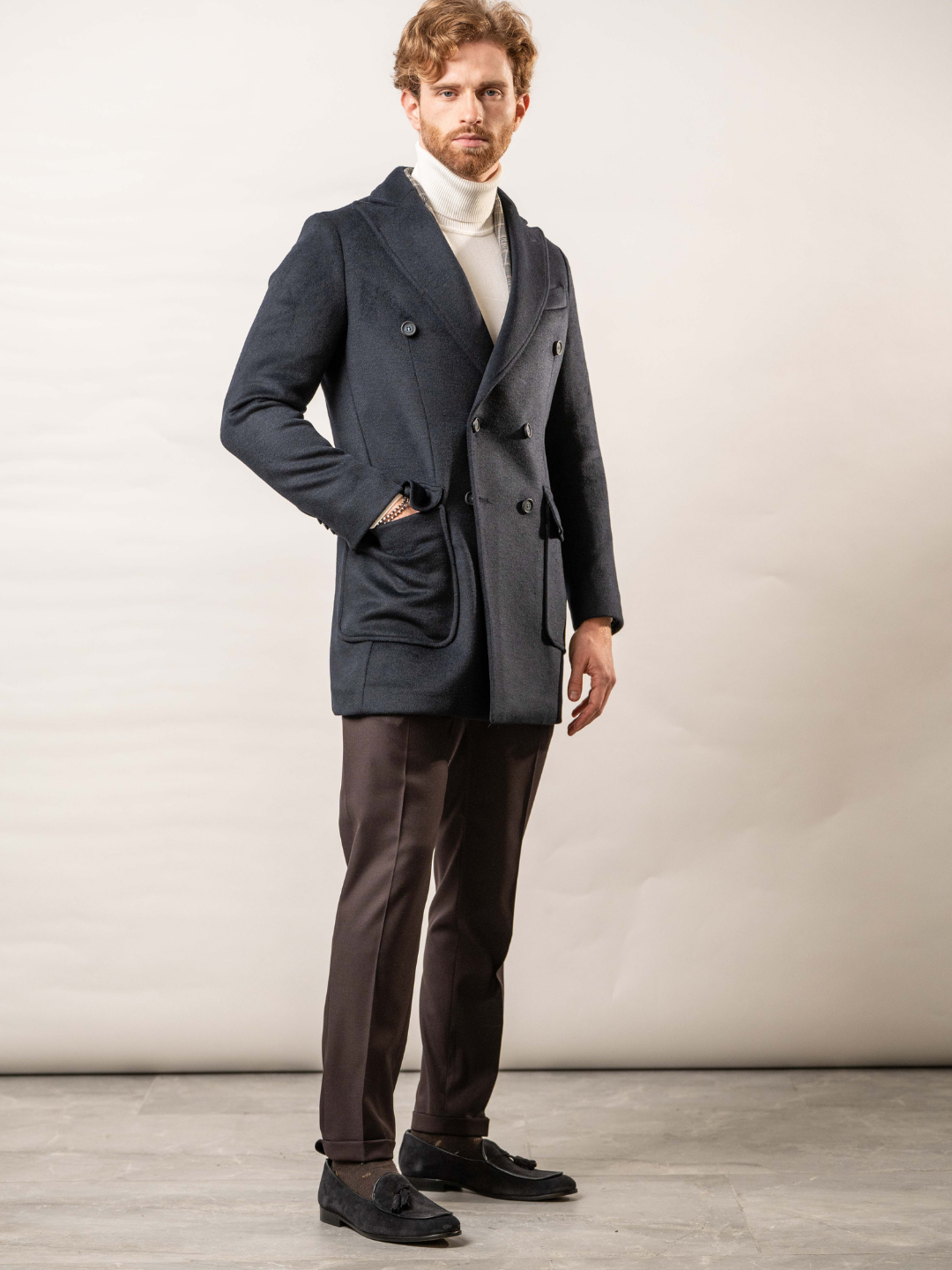 Cappotto doppiopetto misto lana - Karl Mommoo