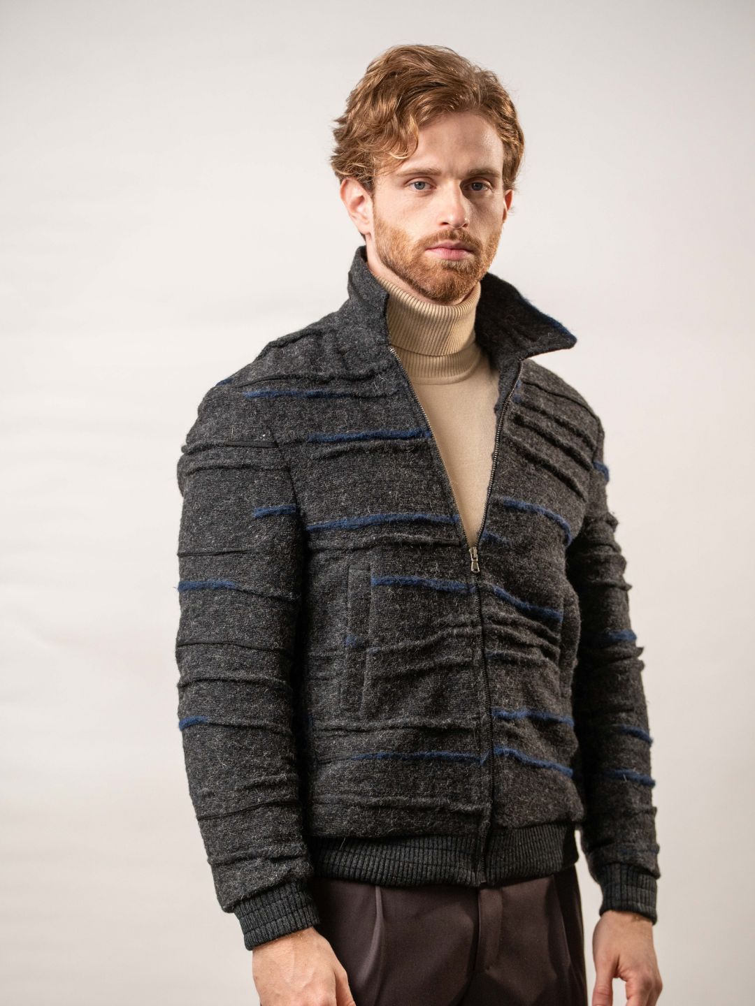 Giubbino effetto vissuto in misto lana – Karl Mommoo