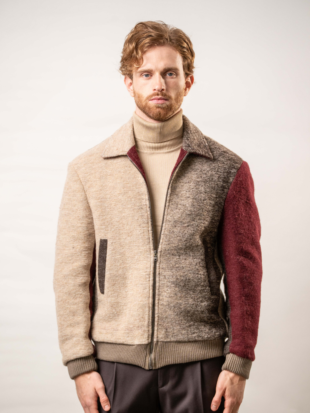 Giubbino bicolore in misto lana – Karl Mommoo