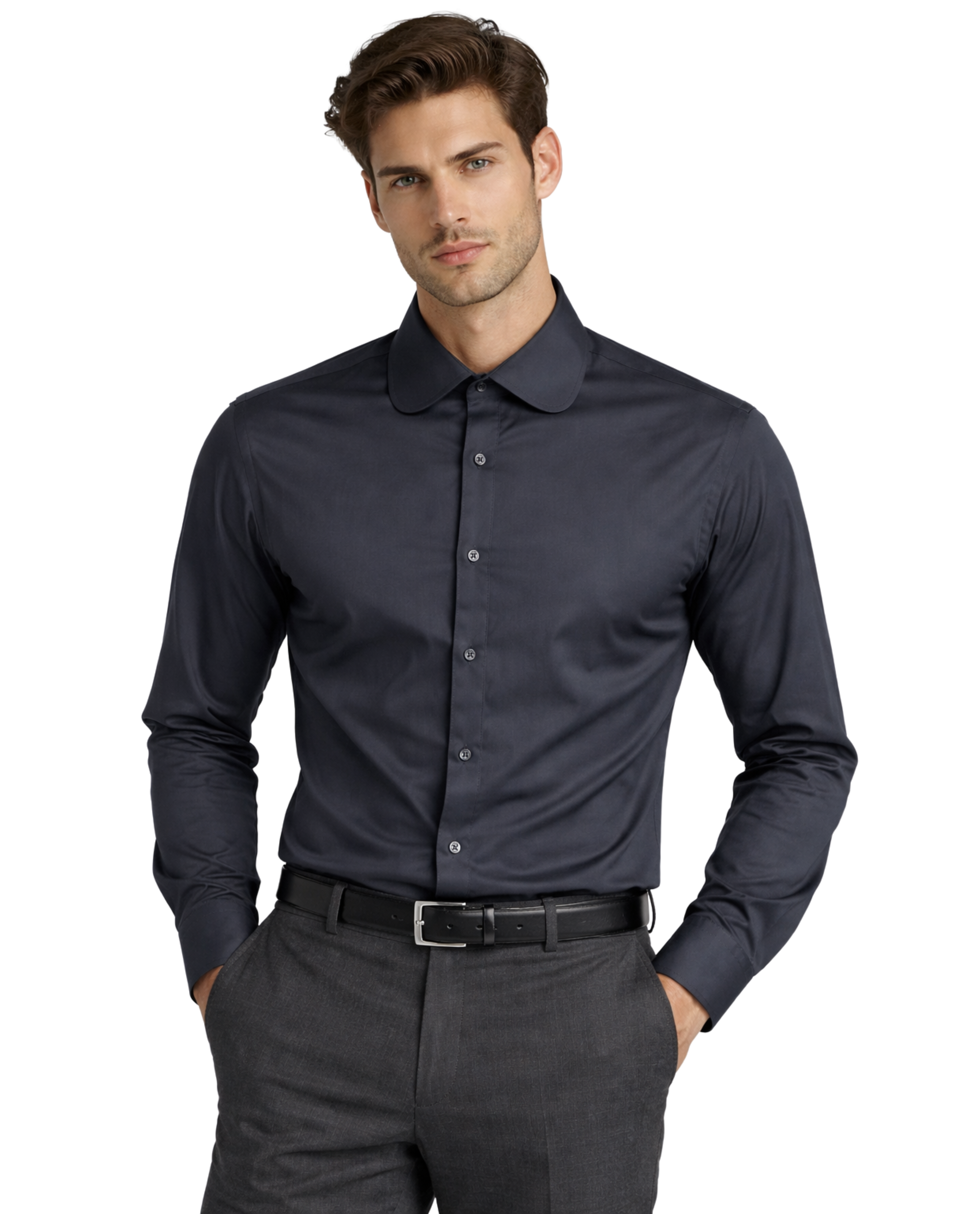 Camicia Uomo Collo Rotondo