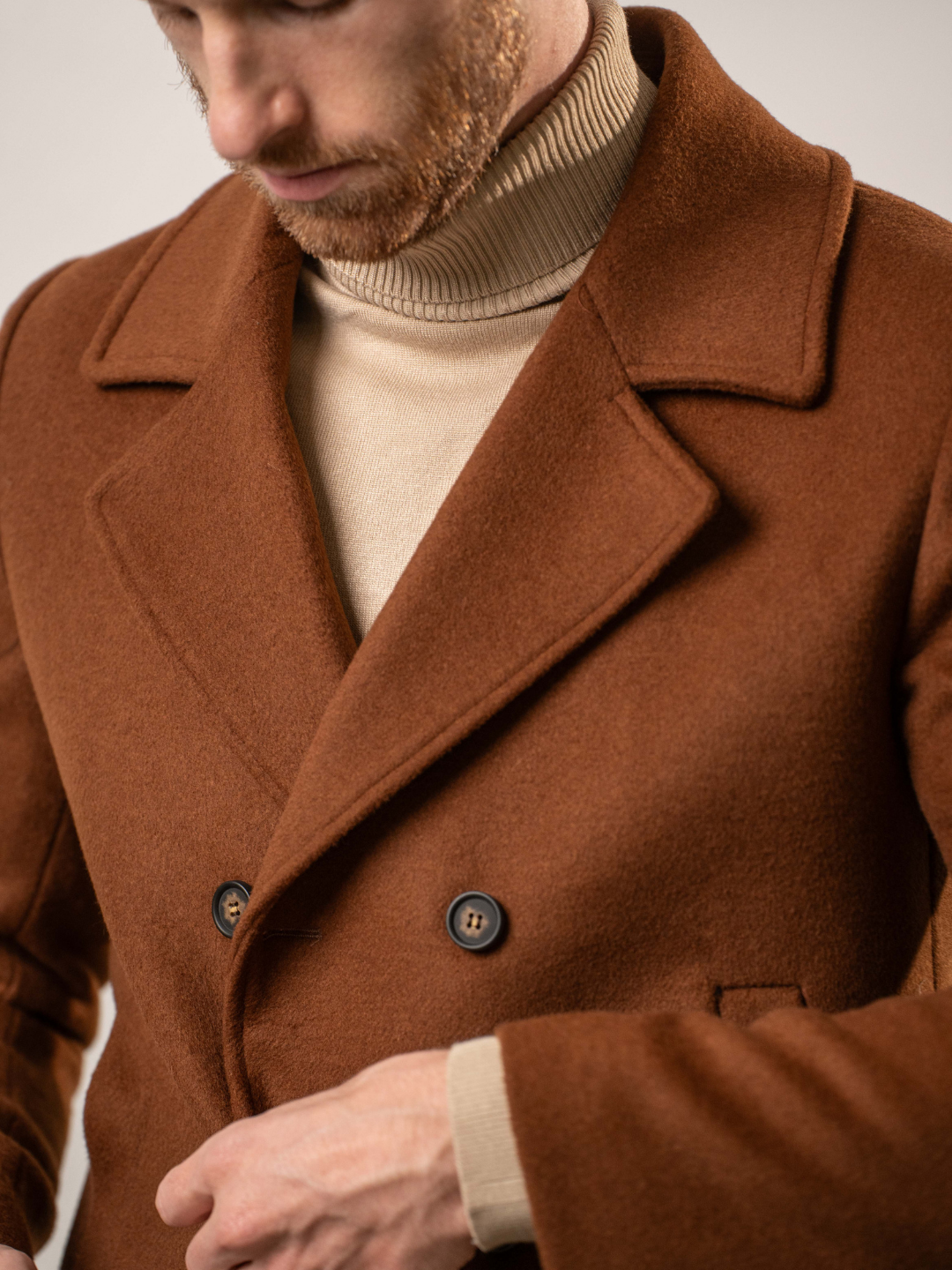 Cappotto picot doppiopetto in misto lana – Karl Mommoo