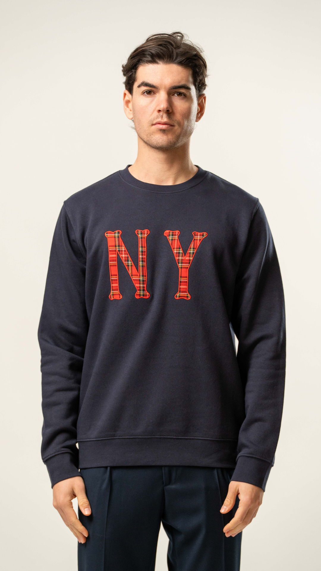 Felpa uomo girocollo con stampa “NY”