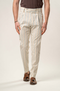 Pantalone Punto Napoli a righe blu e beige