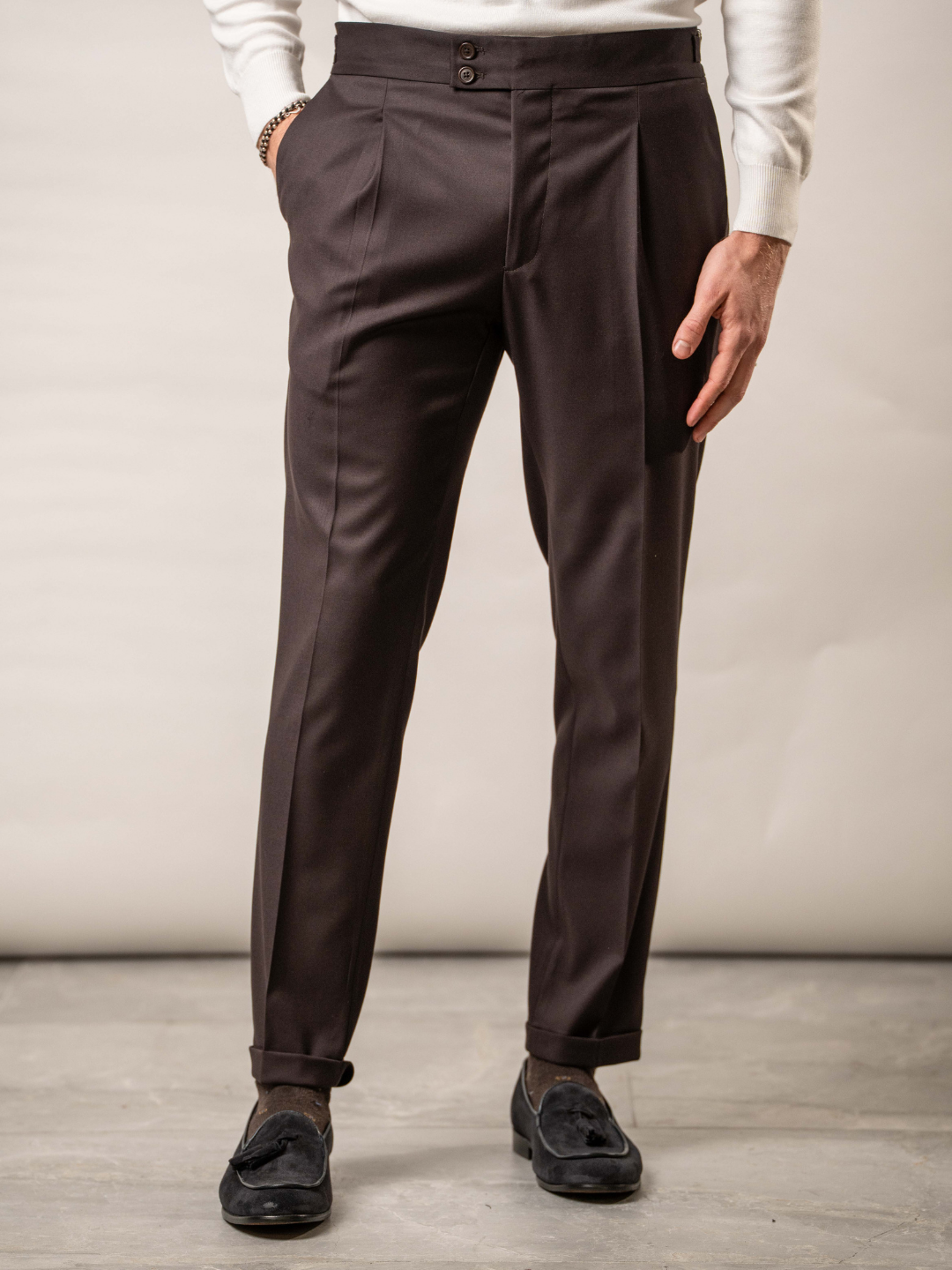 Pantalone sartoriale marrone - Karl Mommoo
