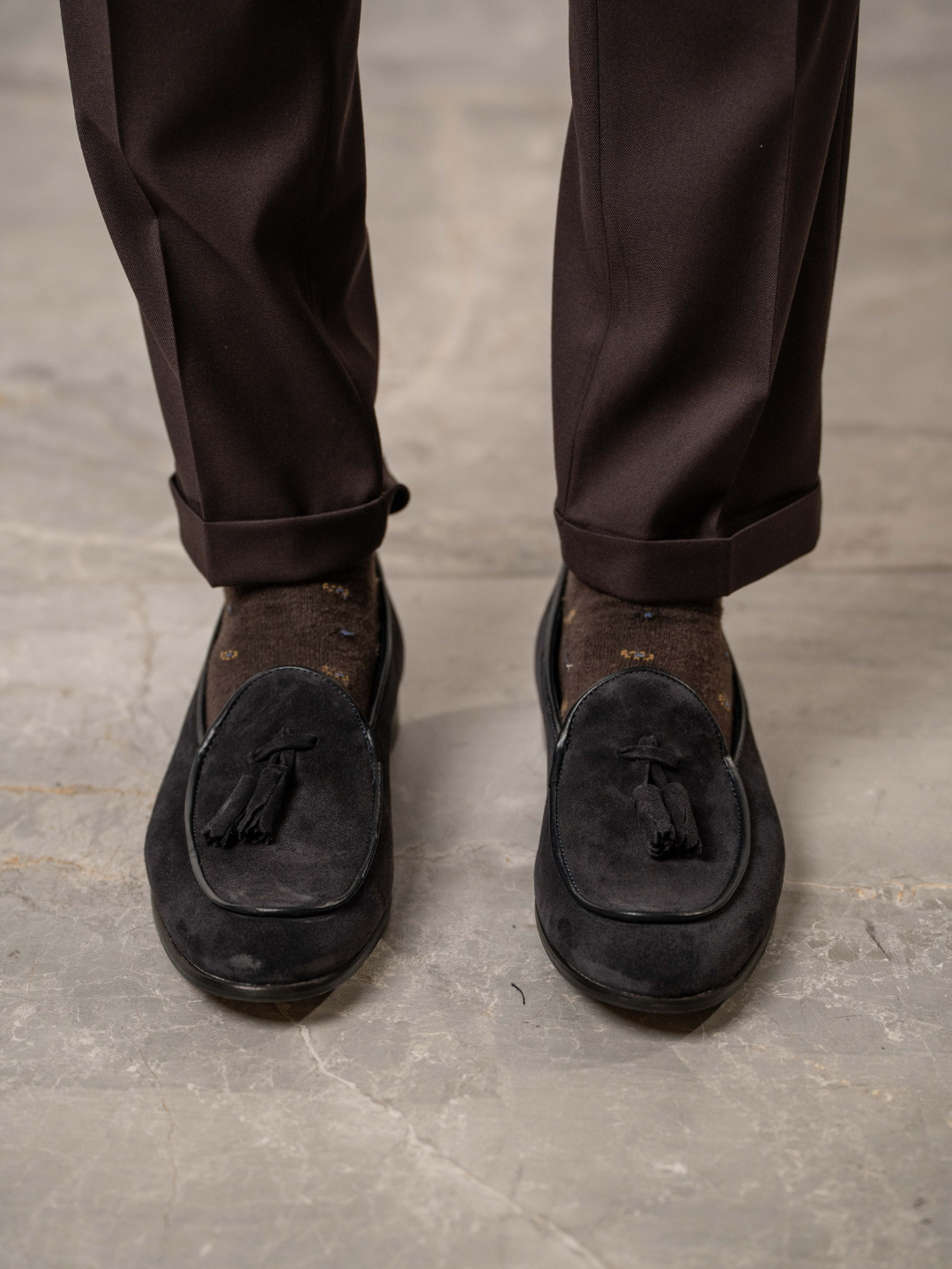 Mocassini in camoscio con nappine - Karl Mommoo