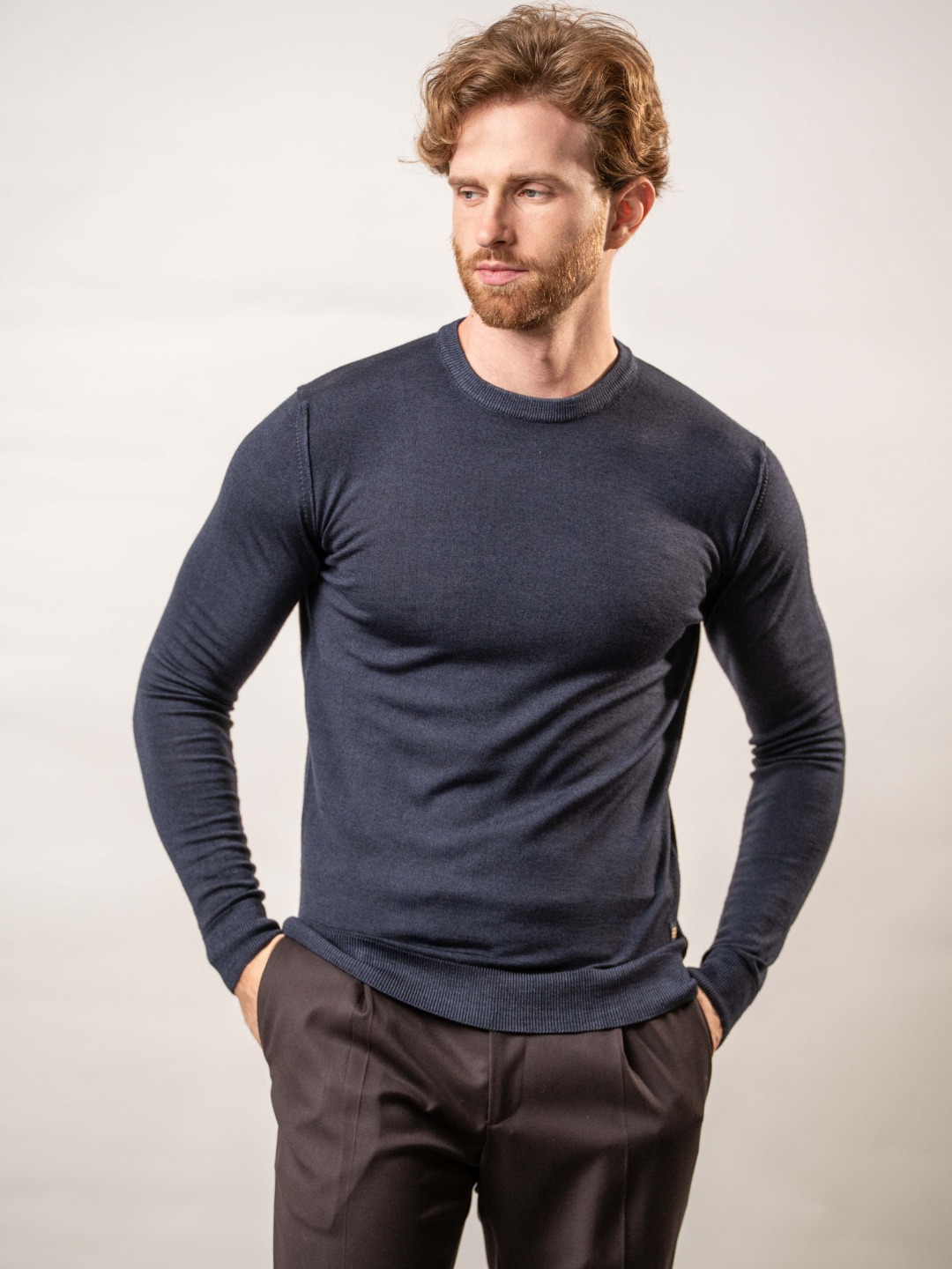 Maglia girocollo in 100% lana merino – Karl Mommoo