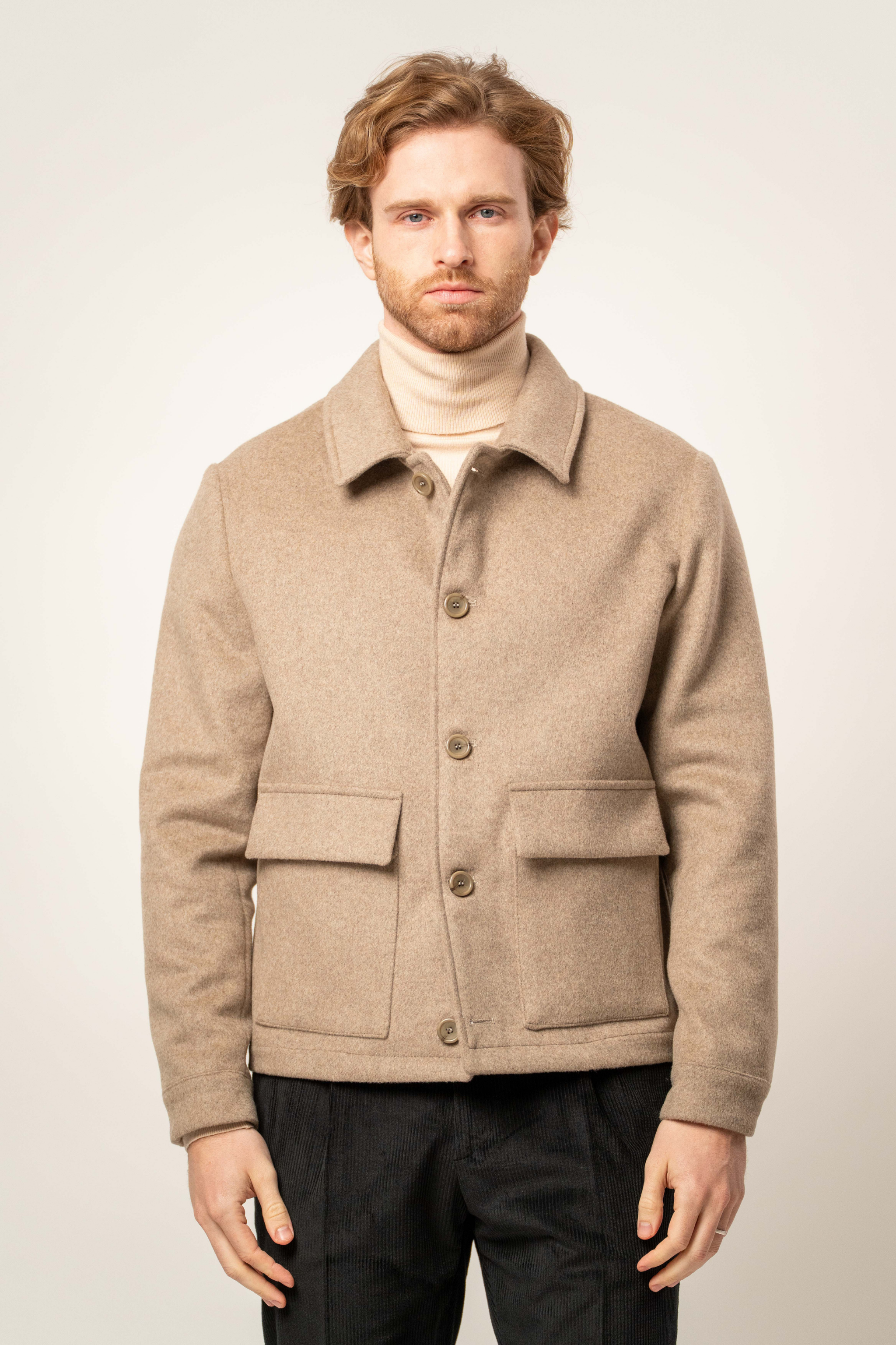 Giubbino tasconi in misto lana – Karl Mommoo