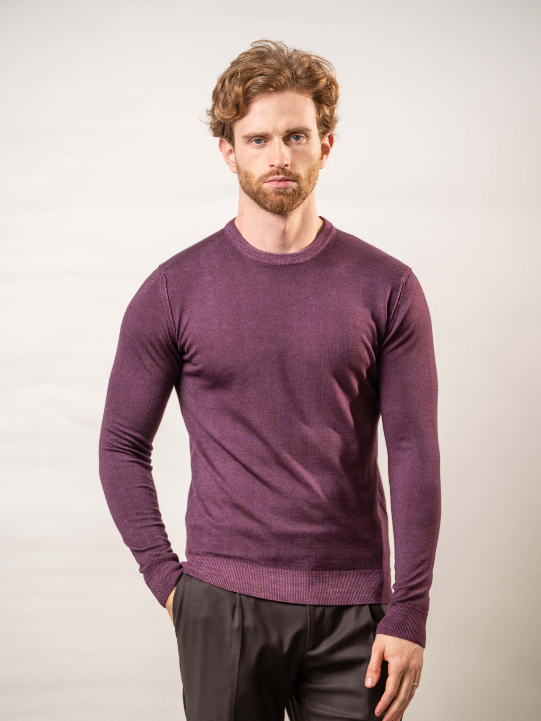 Maglia girocollo in 100% lana merino – Karl Mommoo